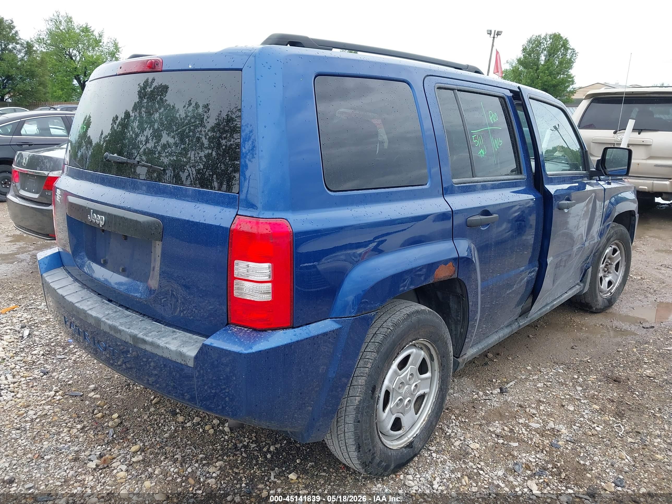 2009 Jeep Patriot Sport Blue vin: 1J4FT28A49D159176