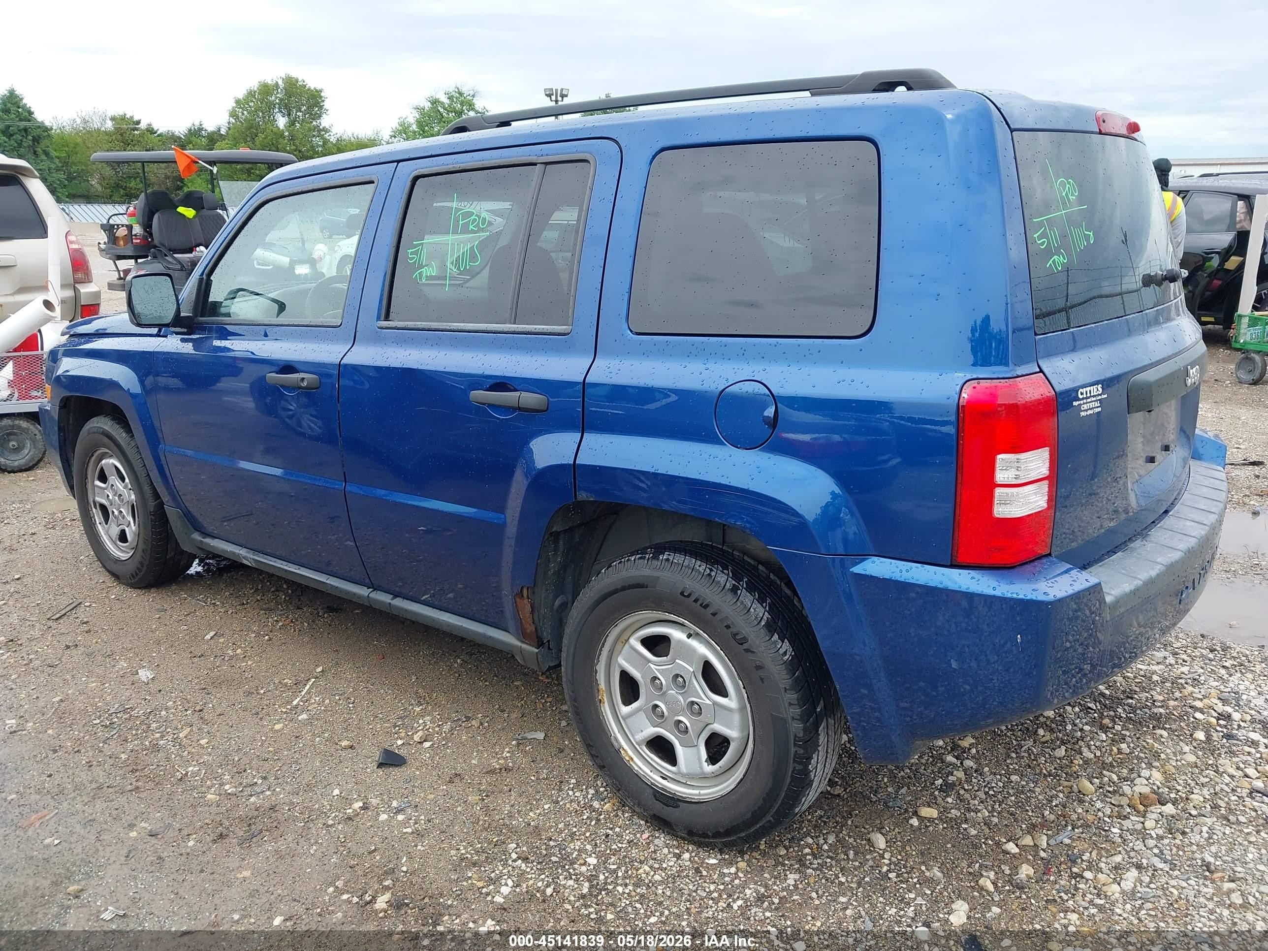 2009 Jeep Patriot Sport Blue vin: 1J4FT28A49D159176