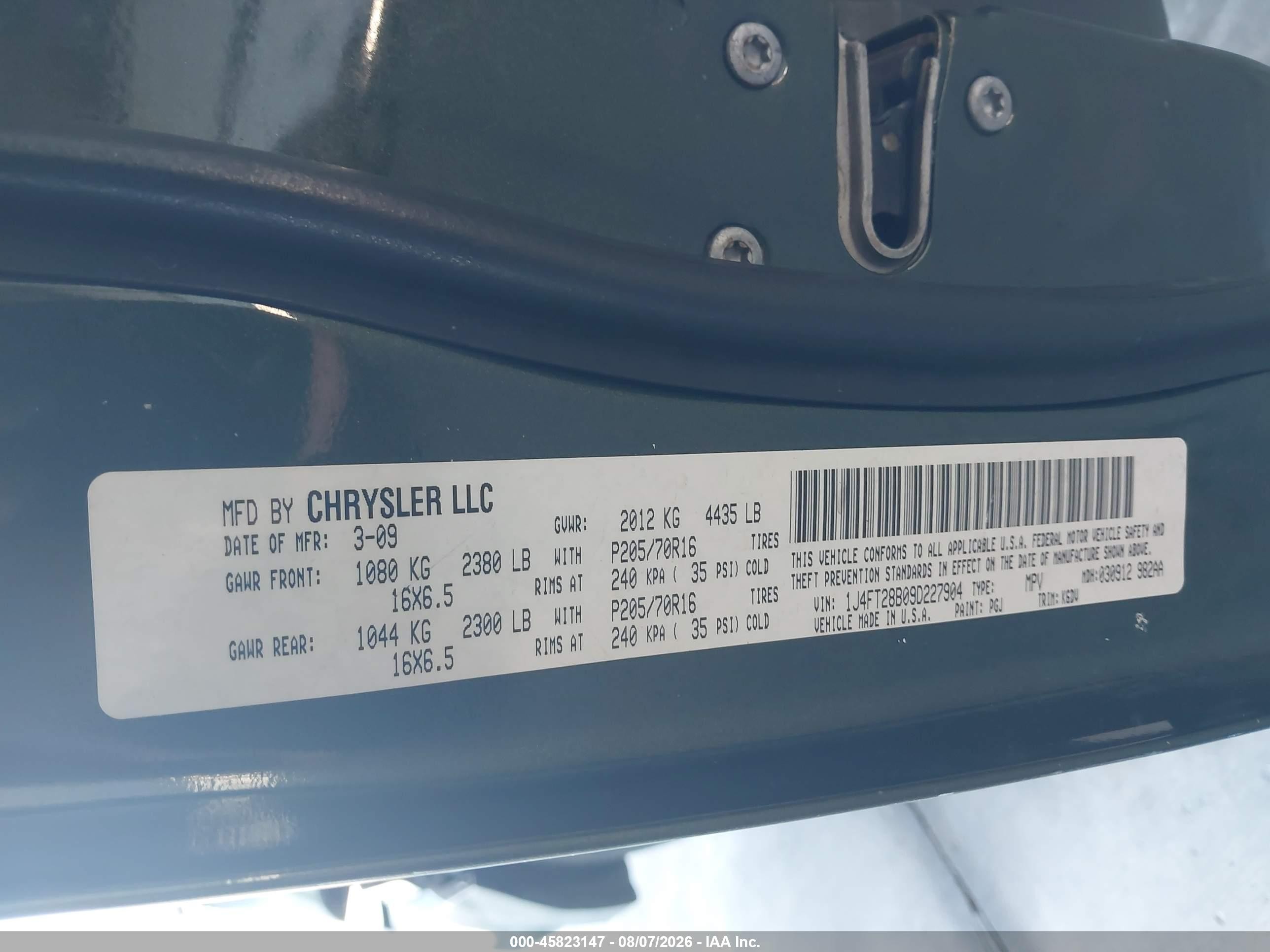 2009 Jeep Patriot Sport Green vin: 1J4FT28B09D227904