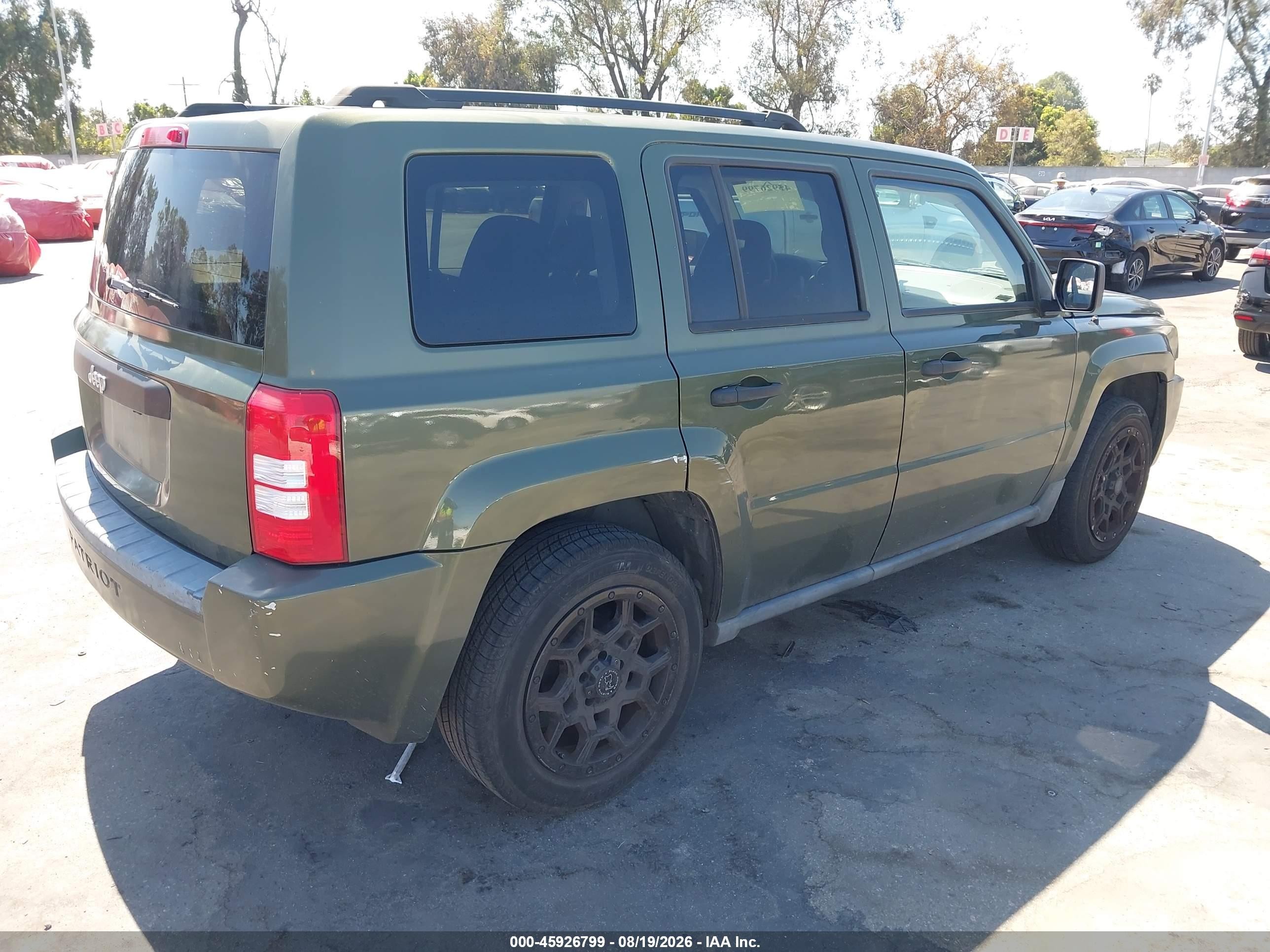 2009 Jeep Patriot Sport Зеленый vin: 1J4FT28B29D250682