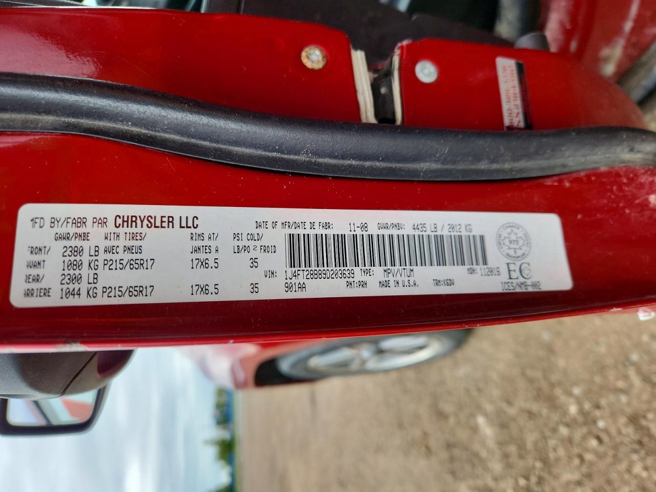 2009 Jeep Patriot Sport Red vin: 1J4FT28B89D203639