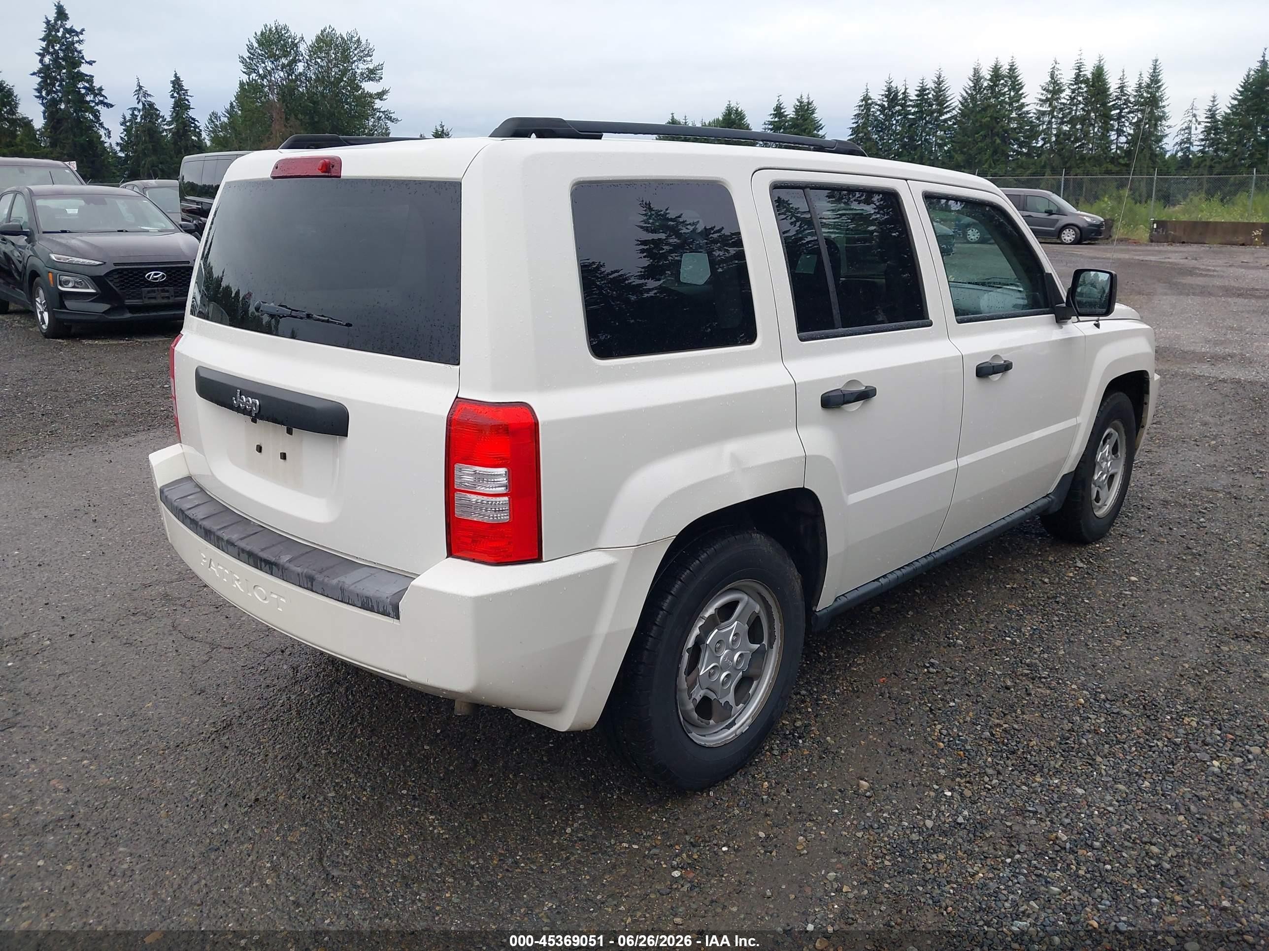 2009 Jeep Patriot Sport White vin: 1J4FT28B99D255989