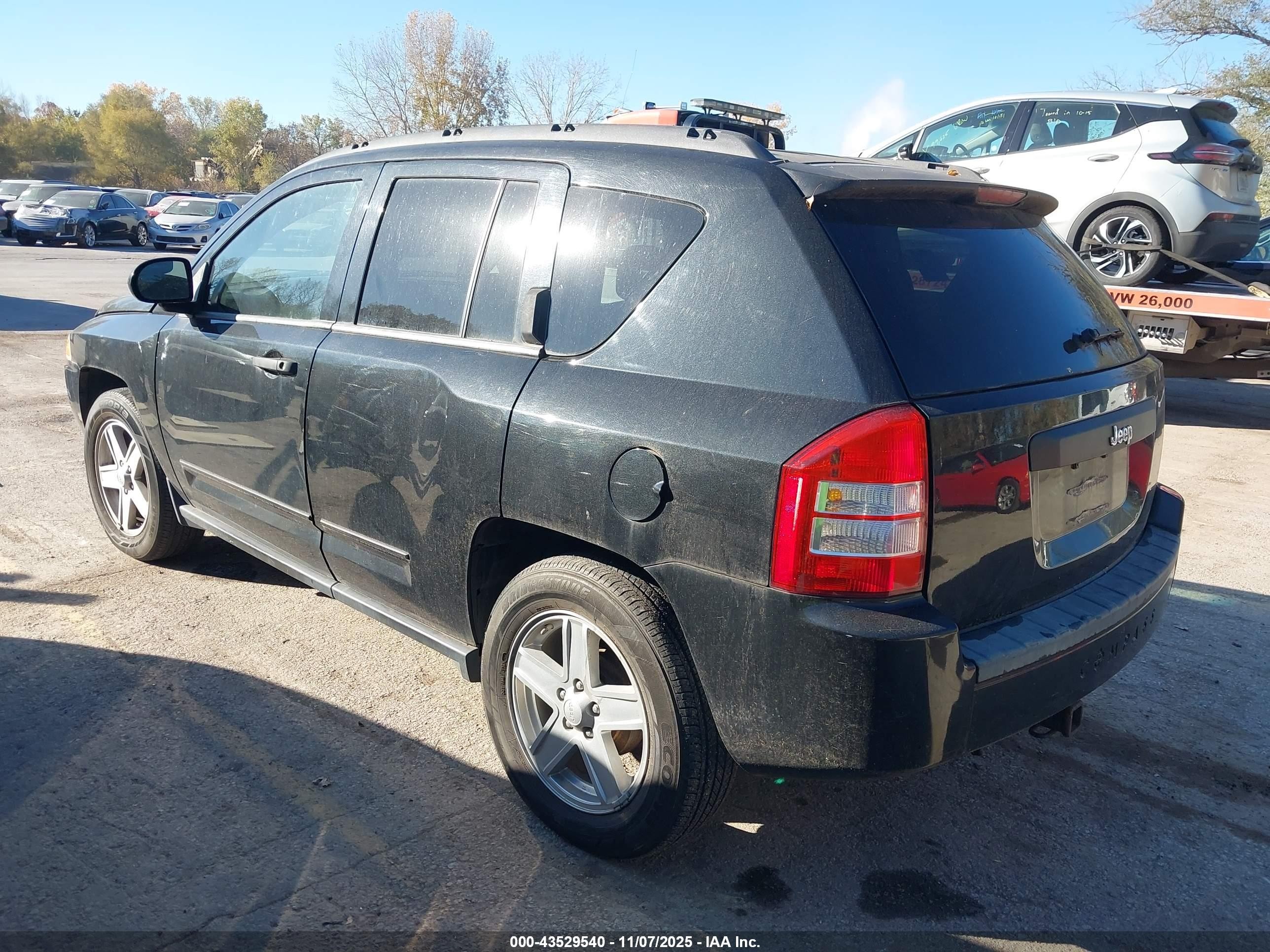 2009 Jeep Compass Sport Black vin: 1J4FT47B19D214527
