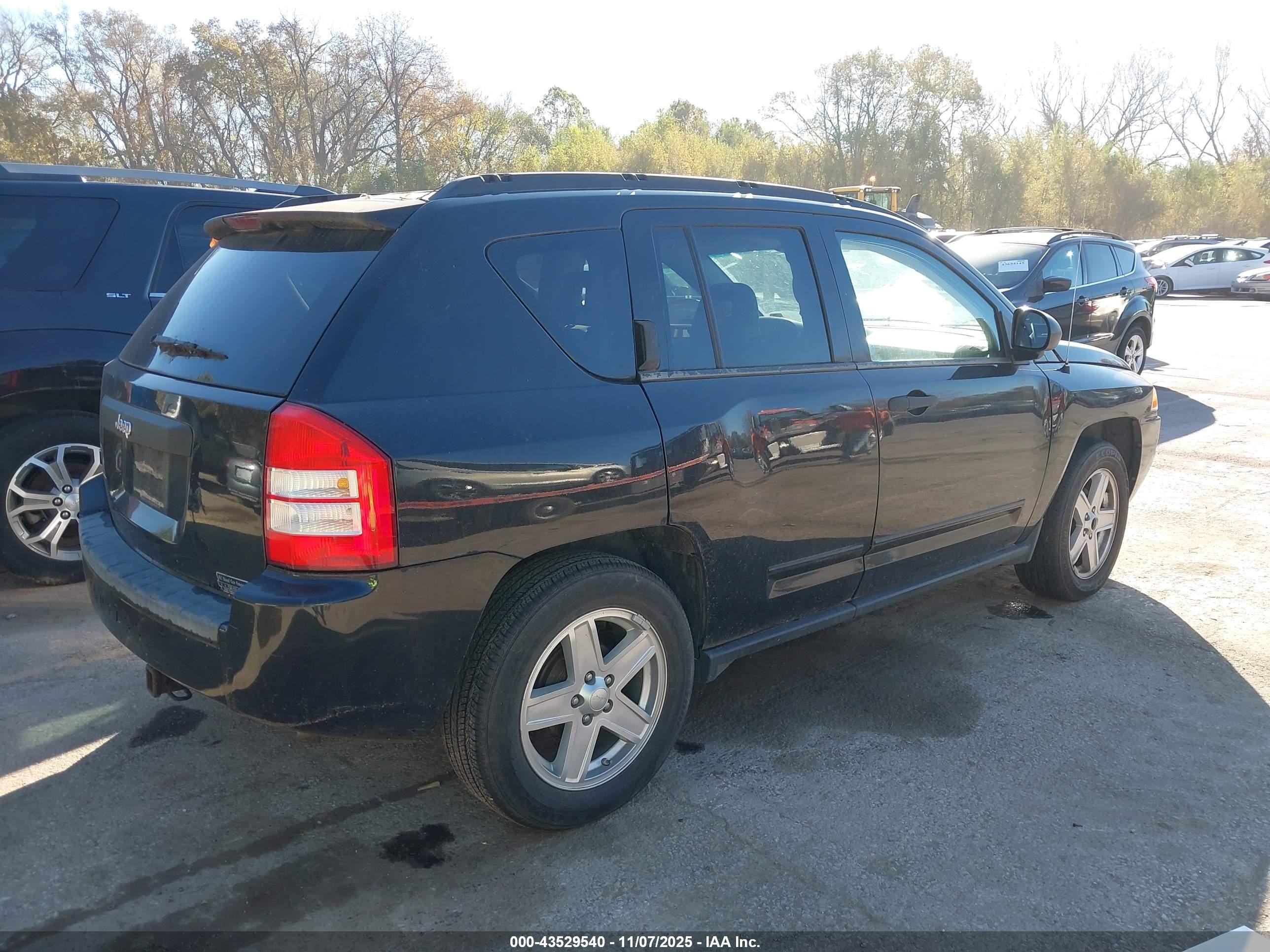 2009 Jeep Compass Sport Black vin: 1J4FT47B19D214527