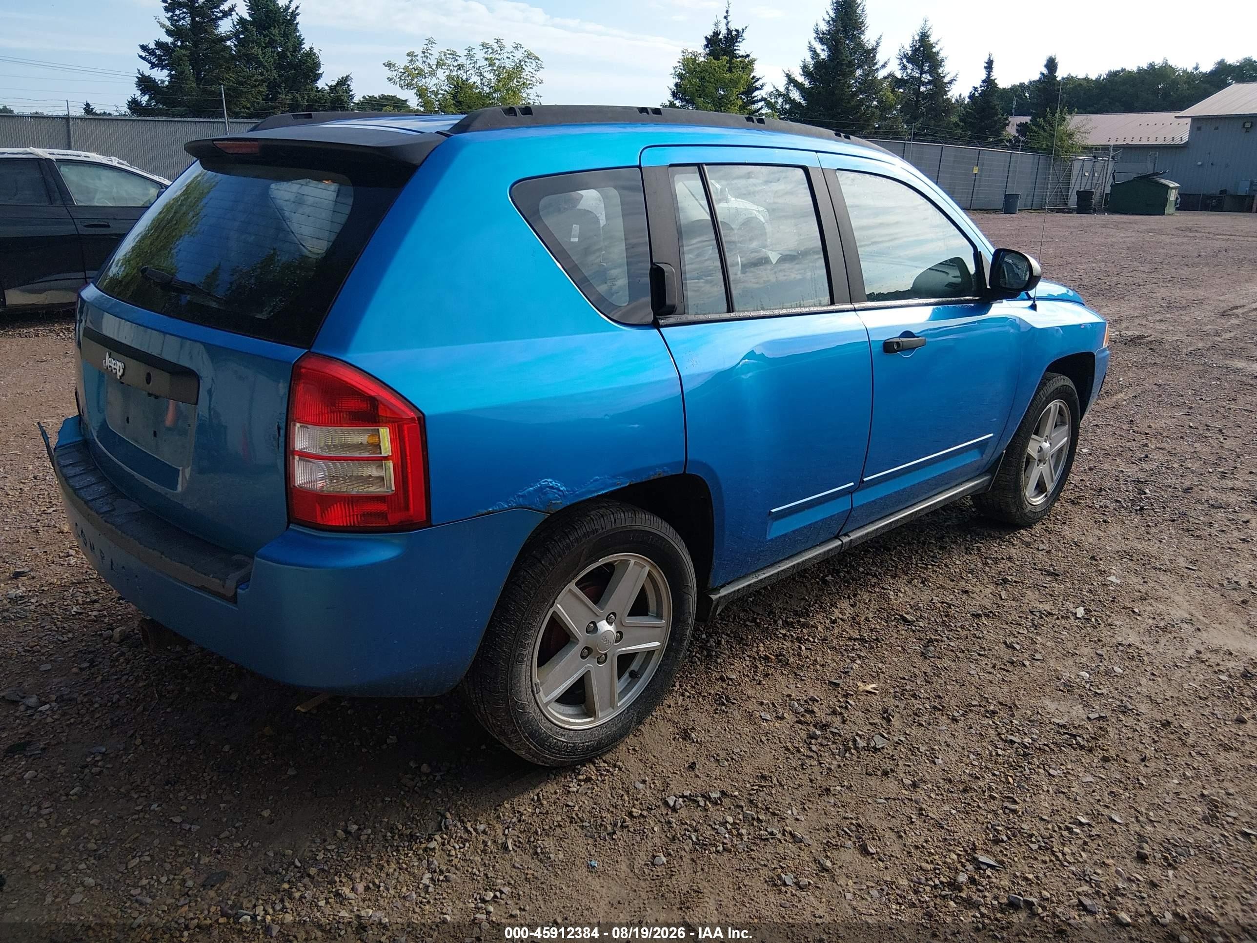 2009 Jeep Compass Sport Light Blue vin: 1J4FT47B49D102563
