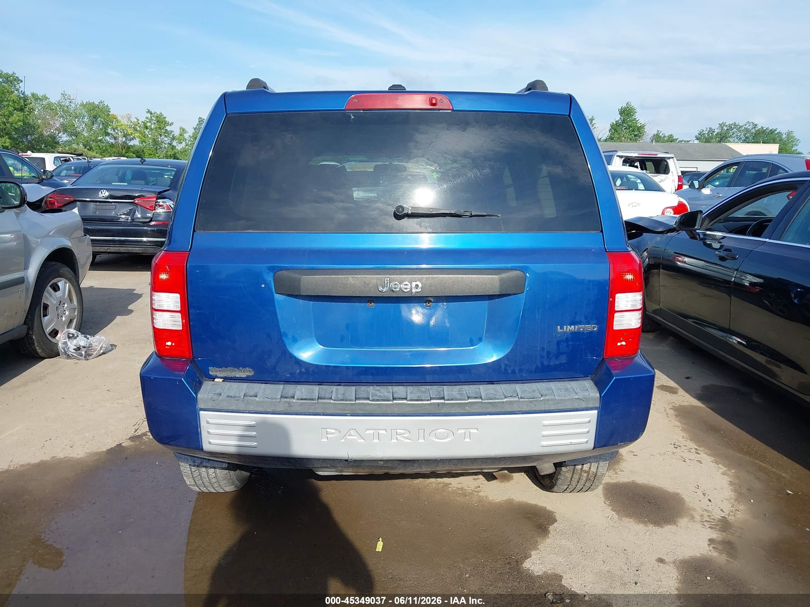 2009 Jeep Patriot Limited Blue vin: 1J4FT48B29D243758