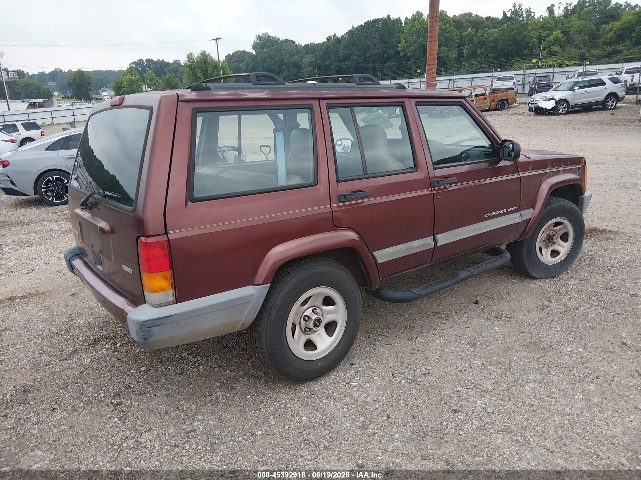 2001 Jeep Cherokee Sport Burgundy vin: 1J4FT48S01L615088