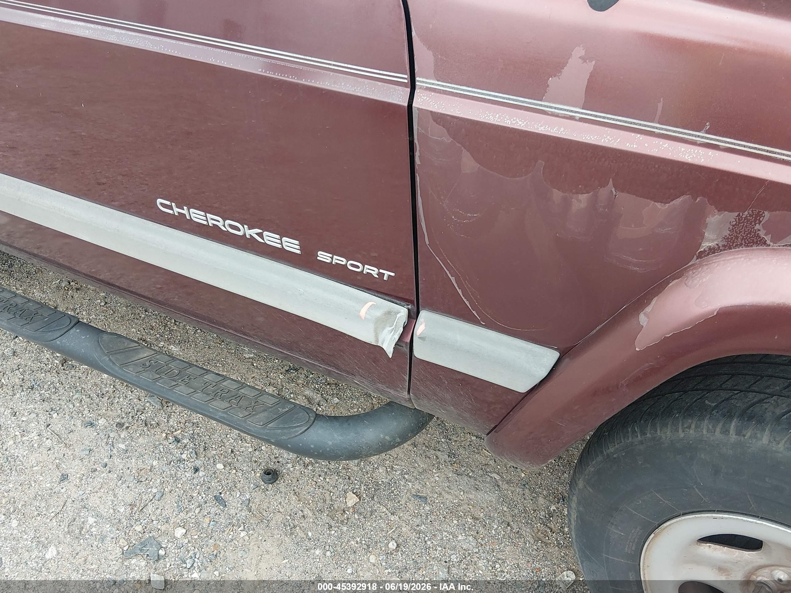 2001 Jeep Cherokee Sport Burgundy vin: 1J4FT48S01L615088