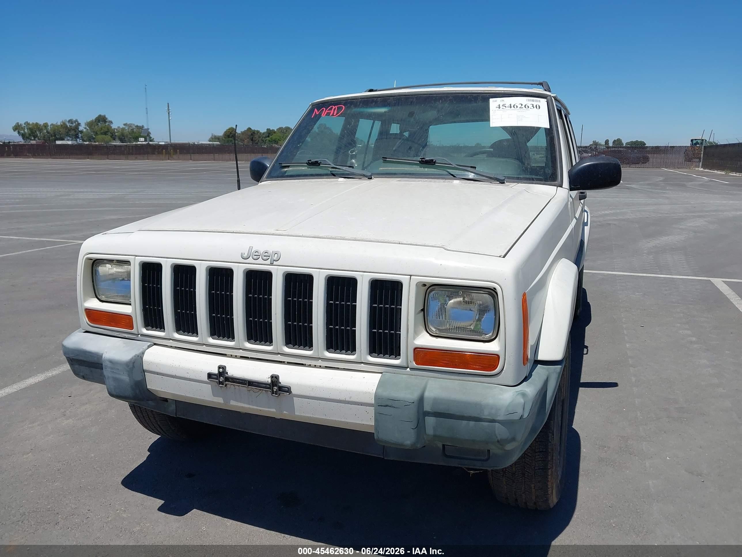 2001 Jeep Cherokee Sport White vin: 1J4FT48S61L550246