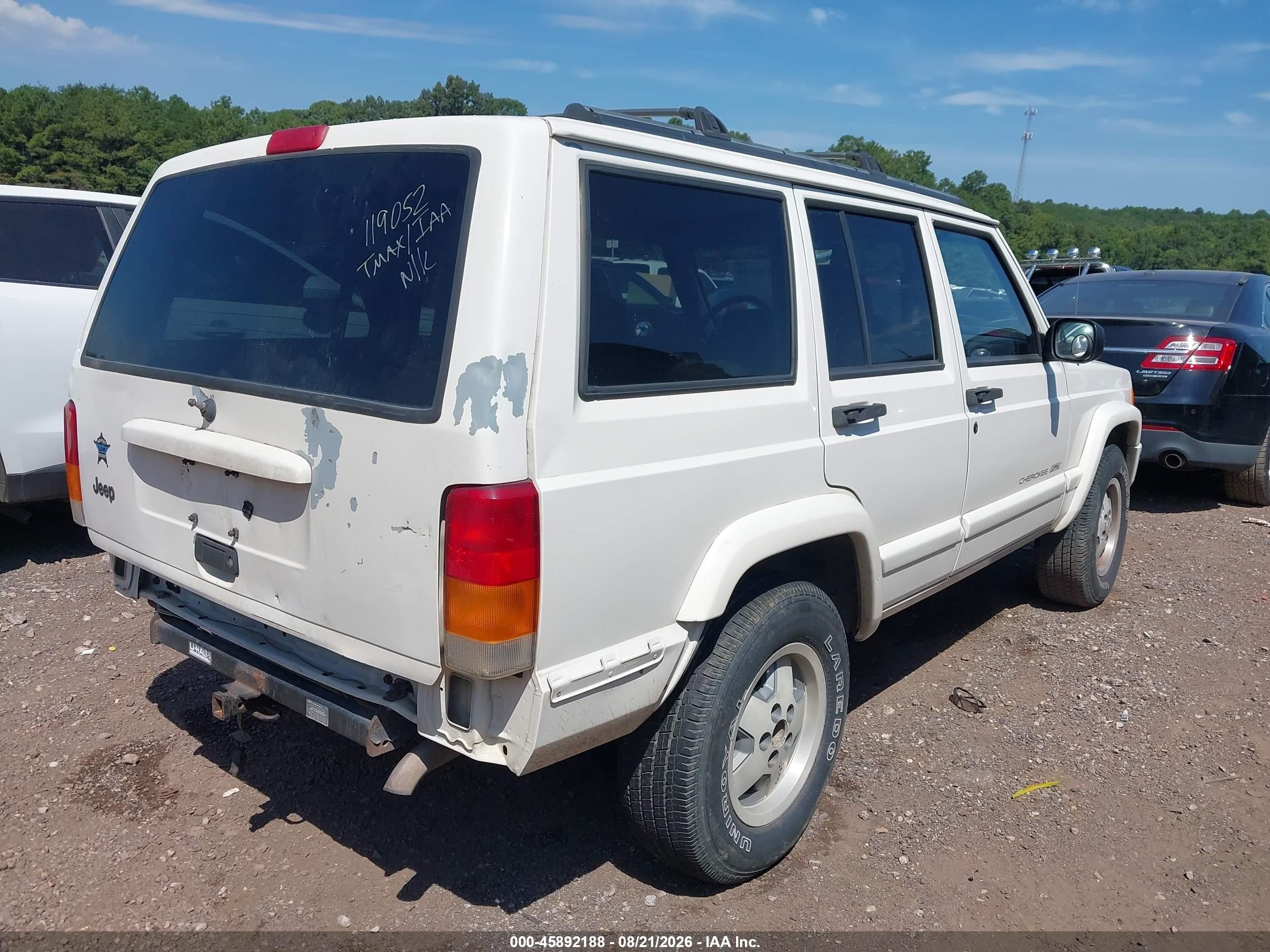 1998 Jeep Cherokee Classic/limited/sport White vin: 1J4FT68S4WL119052