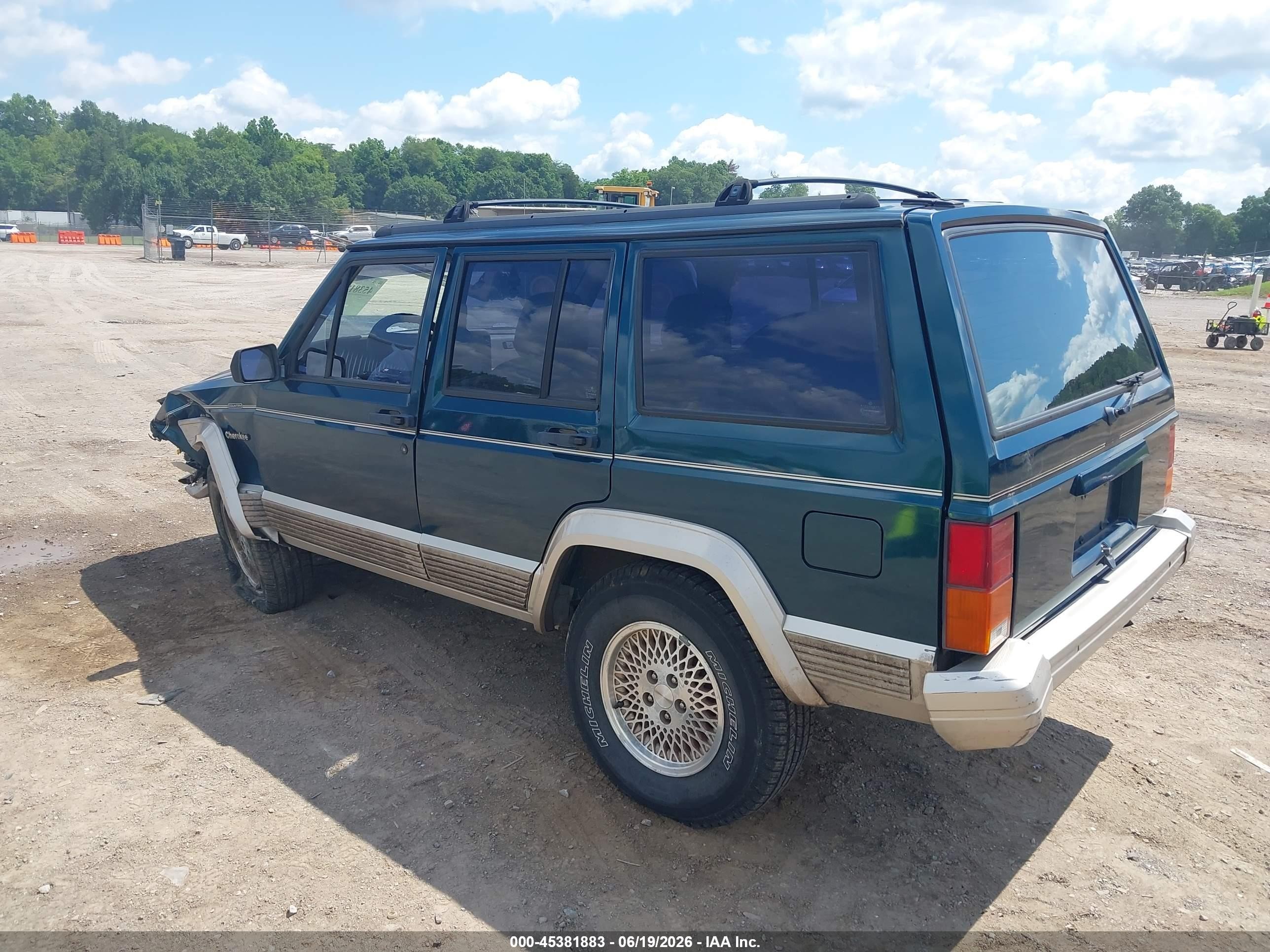 1995 Jeep Cherokee Country Green vin: 1J4FT78S1SL602434