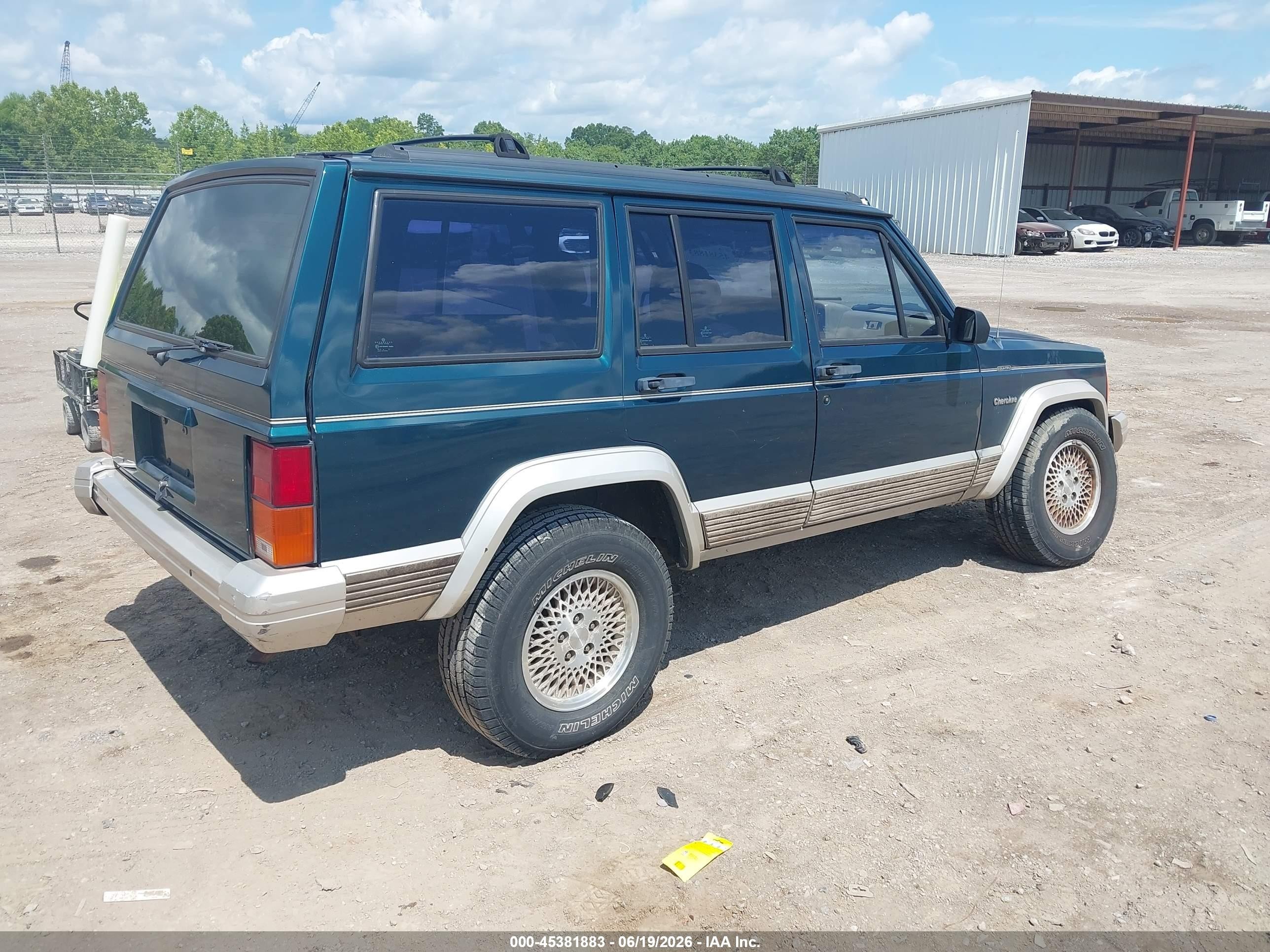 1995 Jeep Cherokee Country Green vin: 1J4FT78S1SL602434