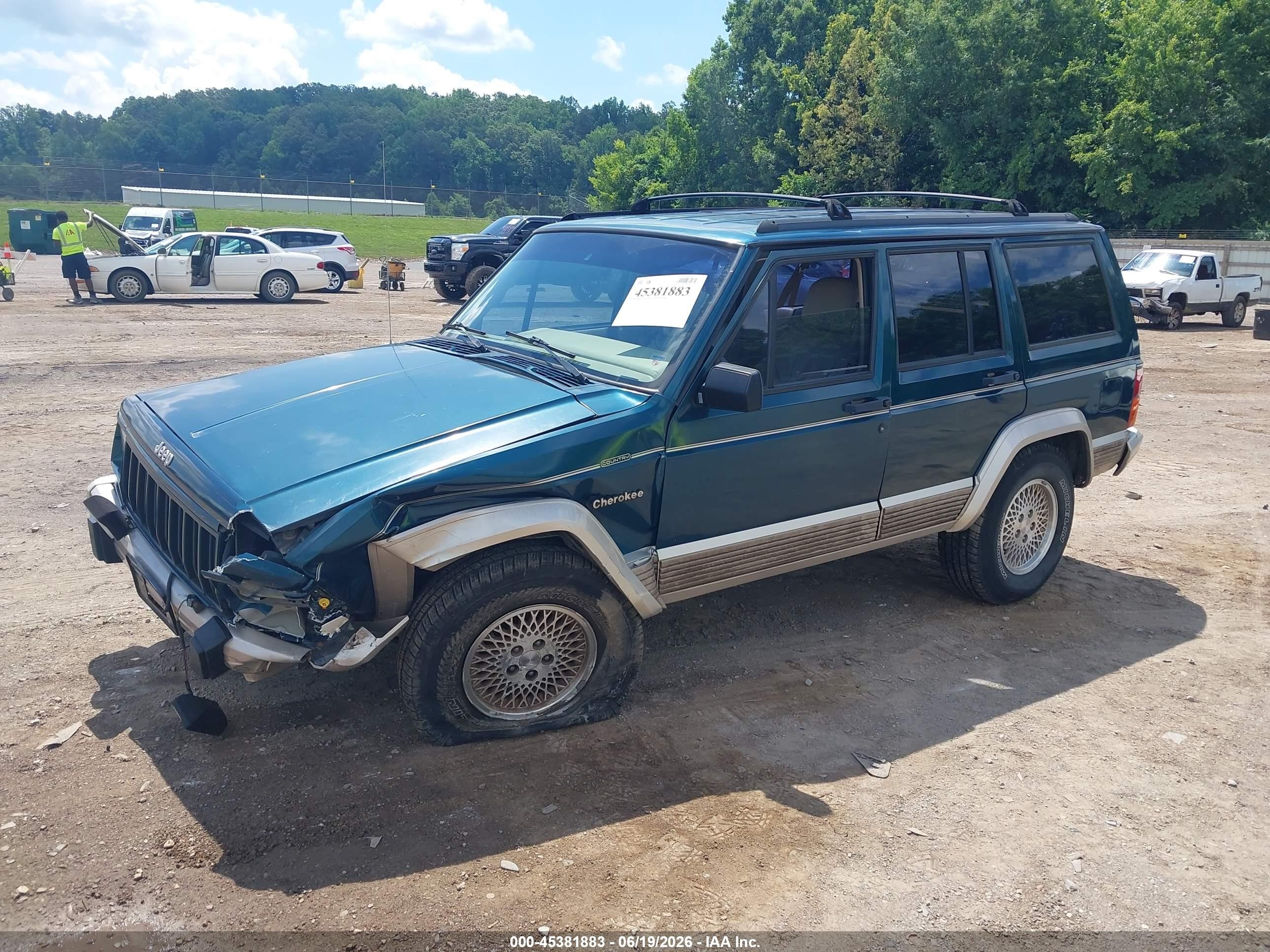 1995 Jeep Cherokee Country Green vin: 1J4FT78S1SL602434