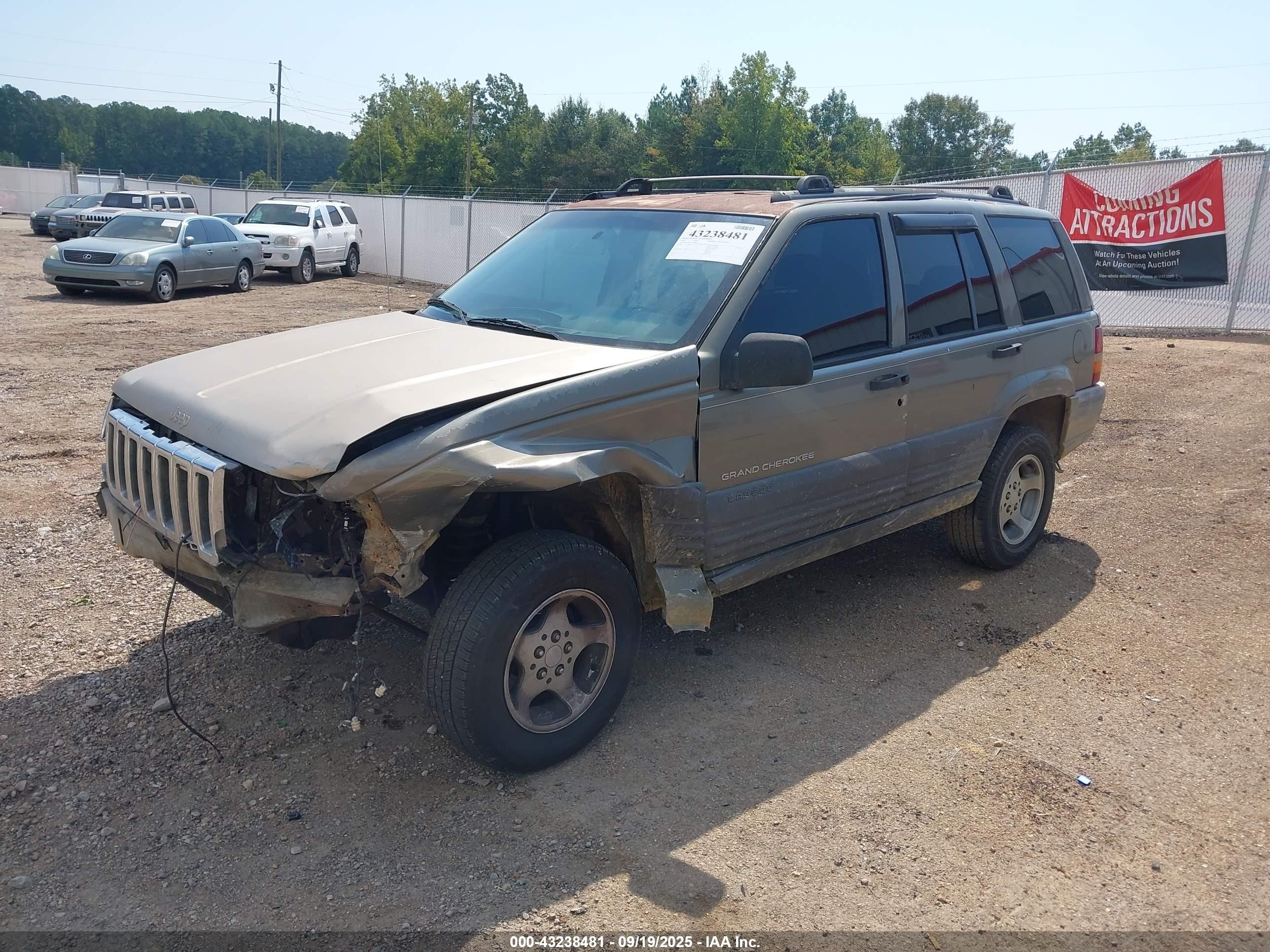 1996 Jeep Grand Cherokee Laredo Green vin: 1J4FX58S2TC398351