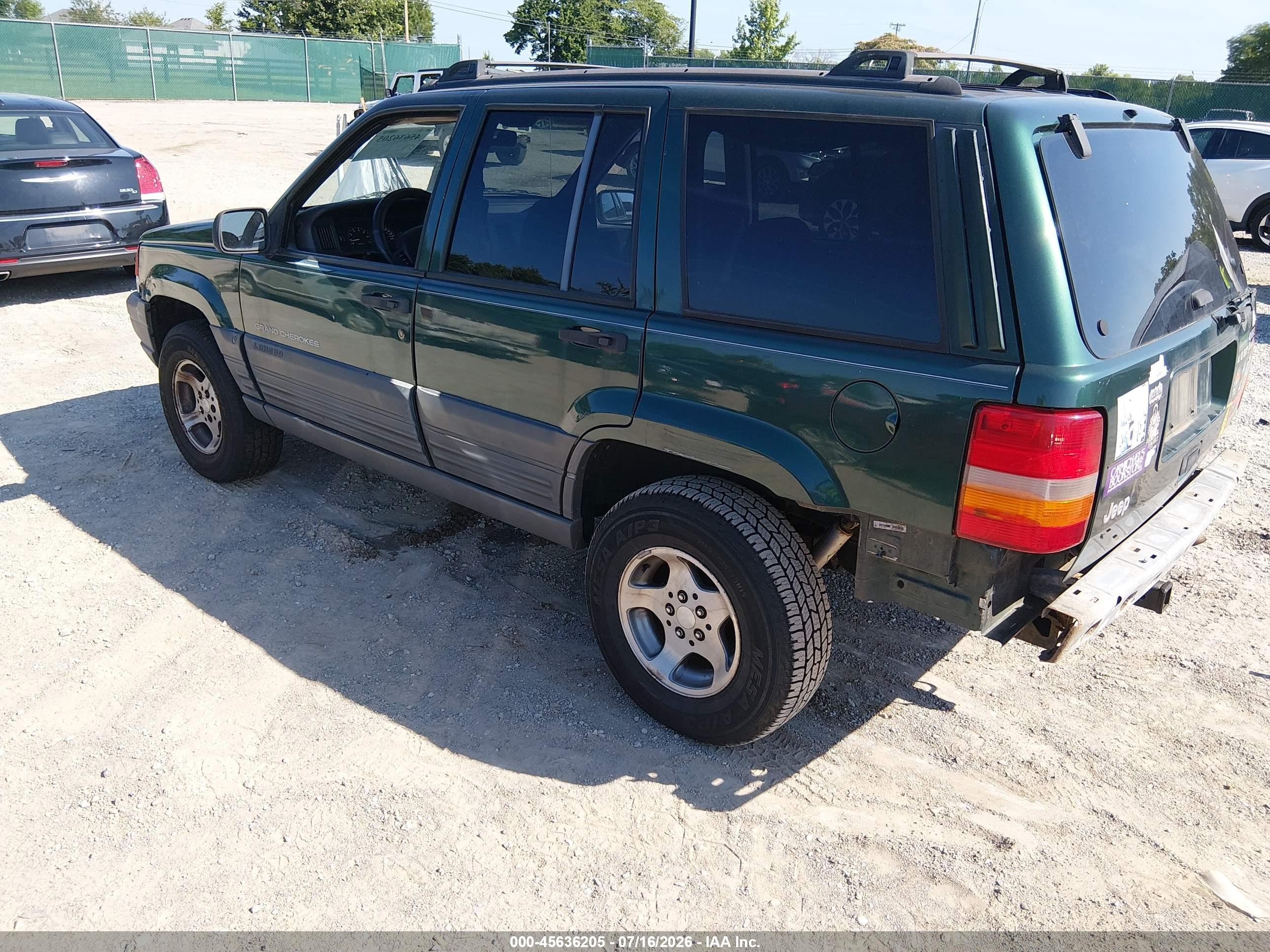 1998 Jeep Grand Cherokee Laredo Green vin: 1J4FX58S8WC145460