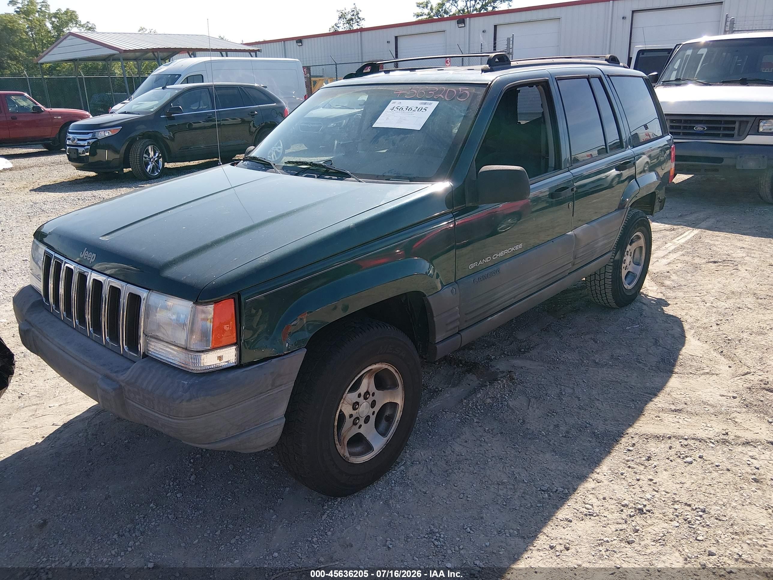 1998 Jeep Grand Cherokee Laredo Green vin: 1J4FX58S8WC145460