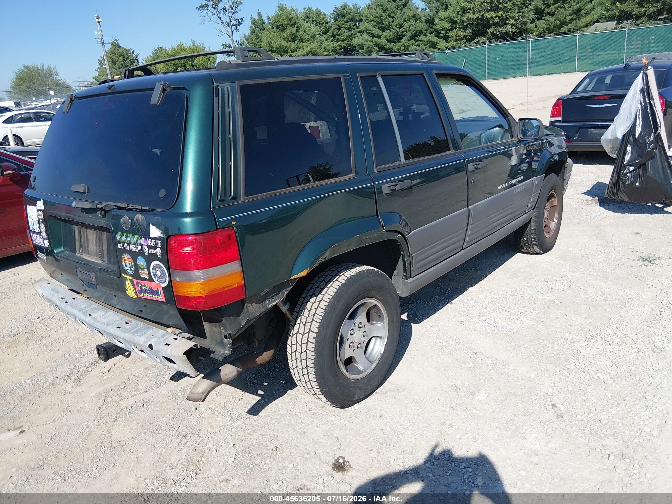 1998 Jeep Grand Cherokee Laredo Green vin: 1J4FX58S8WC145460