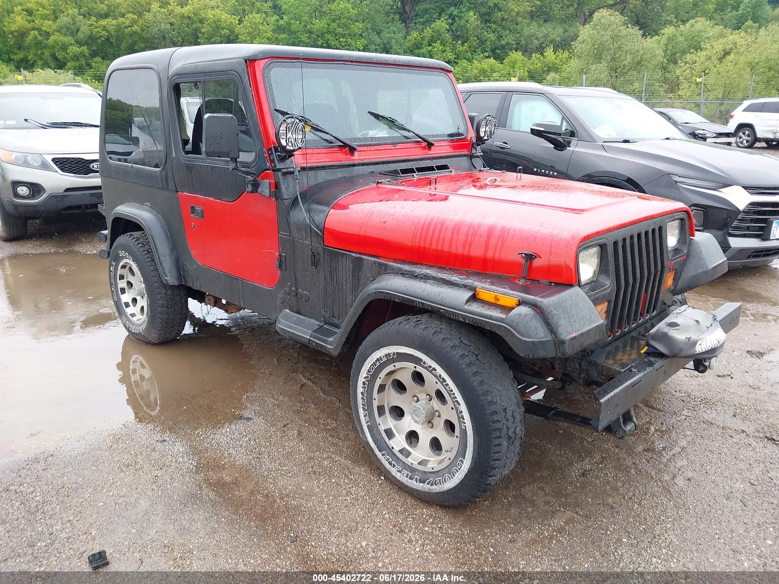1993 Jeep Wrangler / Yj S Red vin: 1J4FY19P1PP207596
