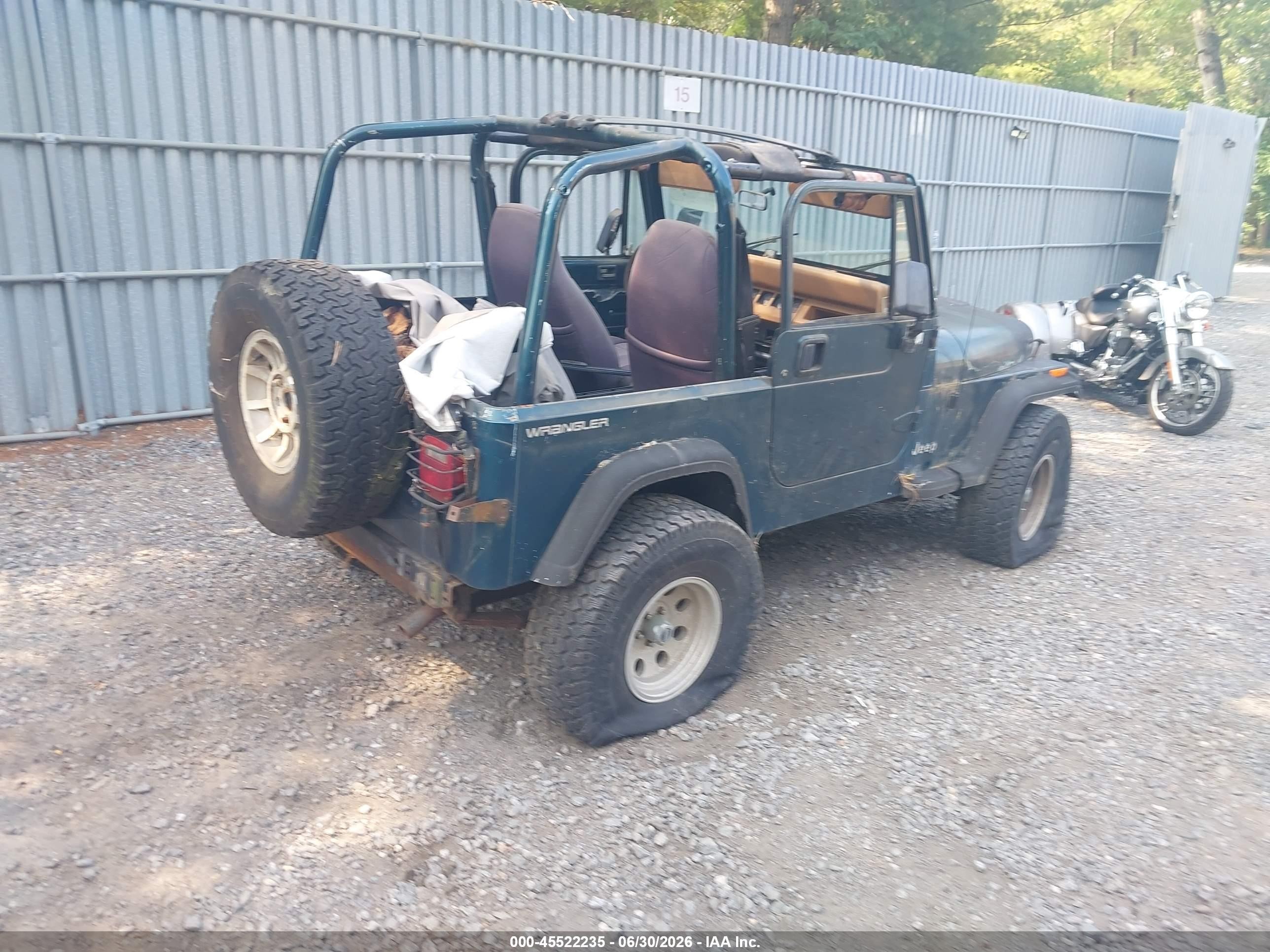 1995 Jeep Wrangler / Yj S/rio Grande Зеленый vin: 1J4FY19P2SP264236