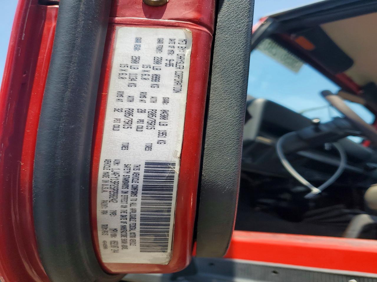 1995 Jeep Wrangler / Yj S Red vin: 1J4FY19P2SP298242