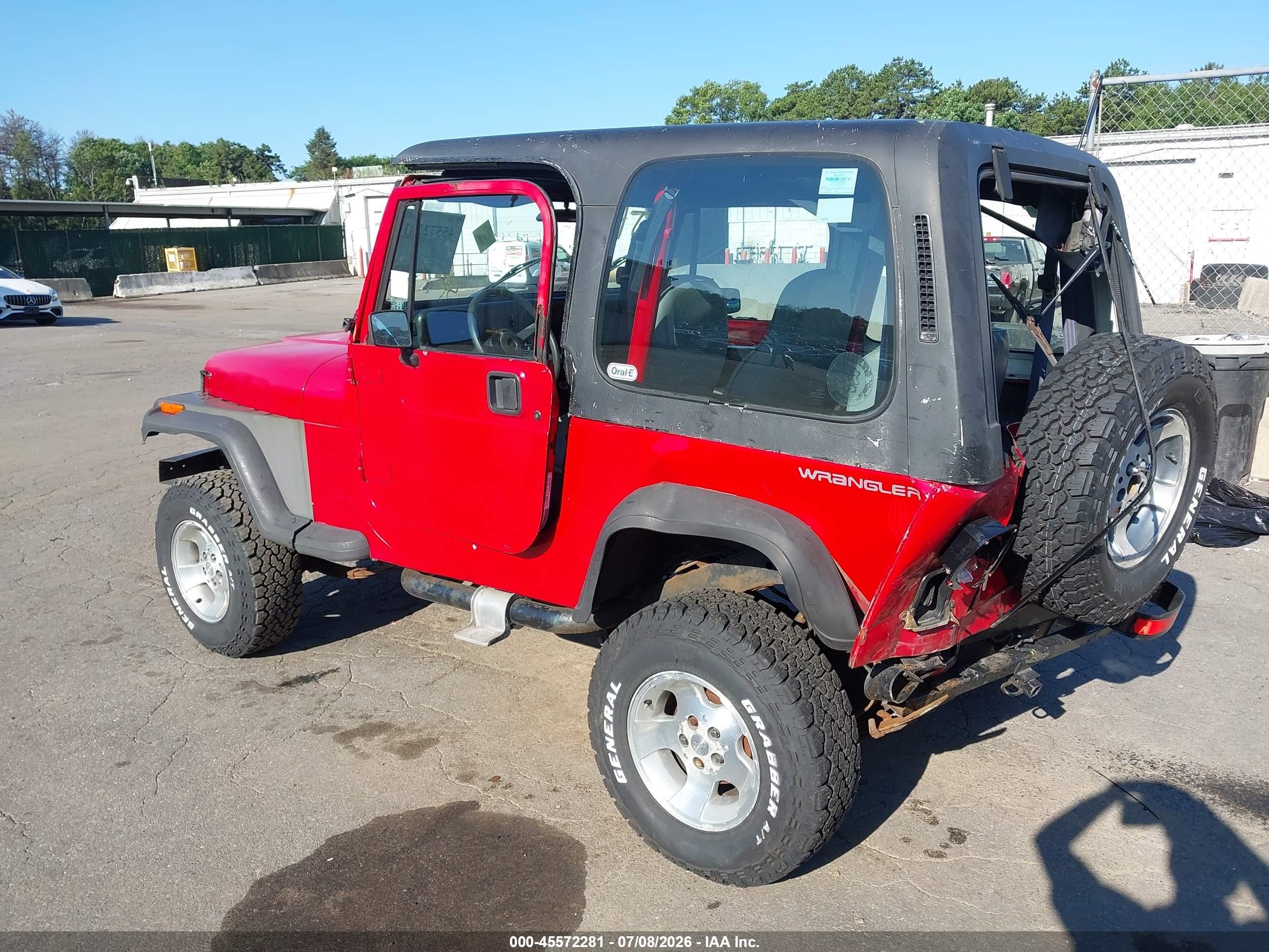 1993 Jeep Wrangler / Yj S Красный vin: 1J4FY19P3PP221399