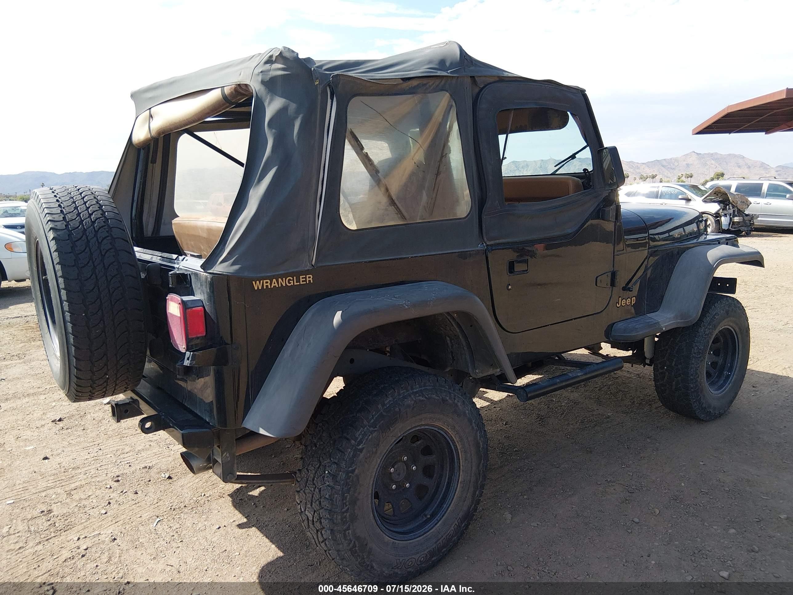 1995 Jeep Wrangler / Yj S/rio Grande Black vin: 1J4FY19P3SP200304