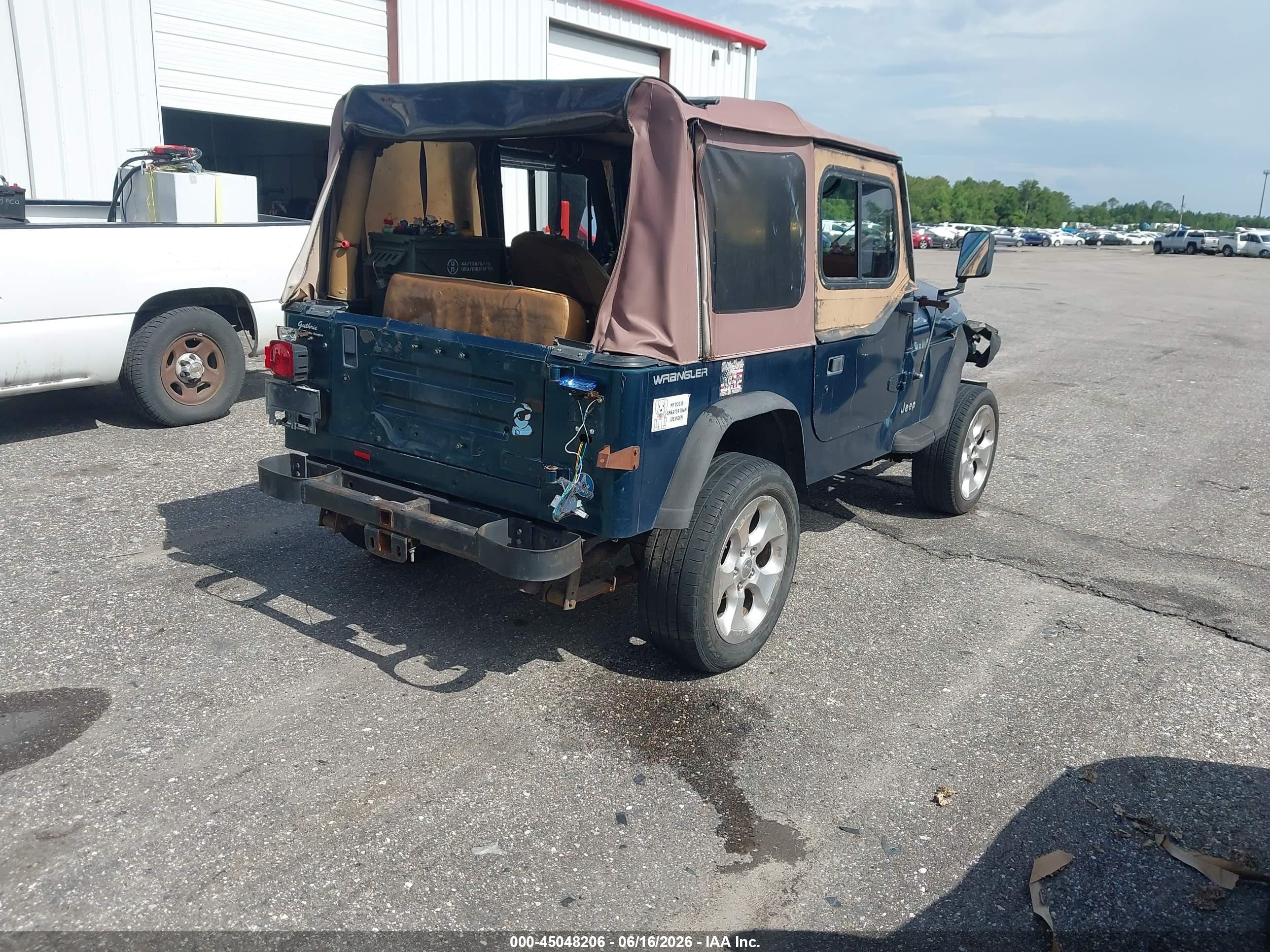 1995 Jeep Wrangler / Yj S/rio Grande Green vin: 1J4FY19P3SP205762