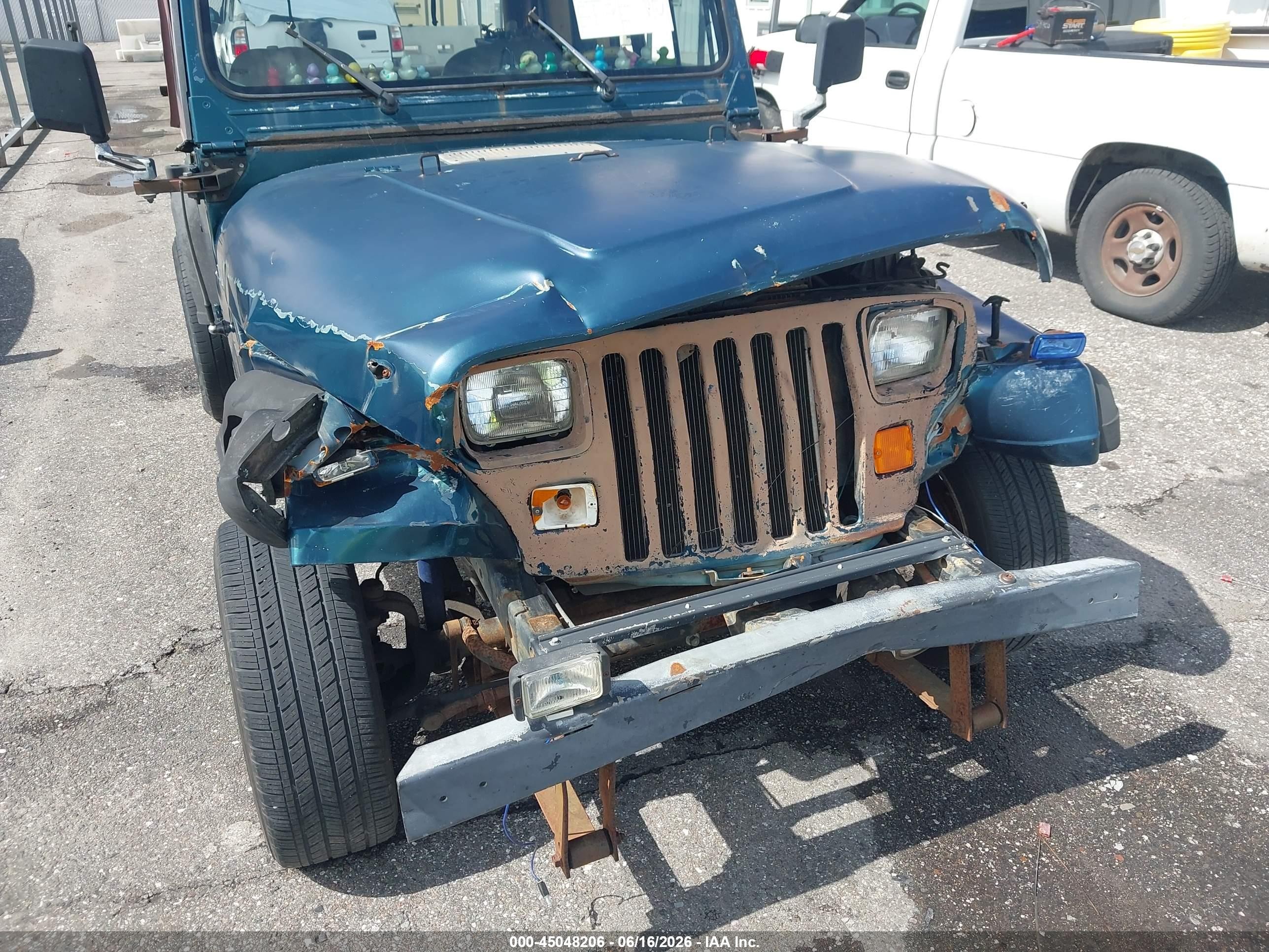 1995 Jeep Wrangler / Yj S/rio Grande Green vin: 1J4FY19P3SP205762
