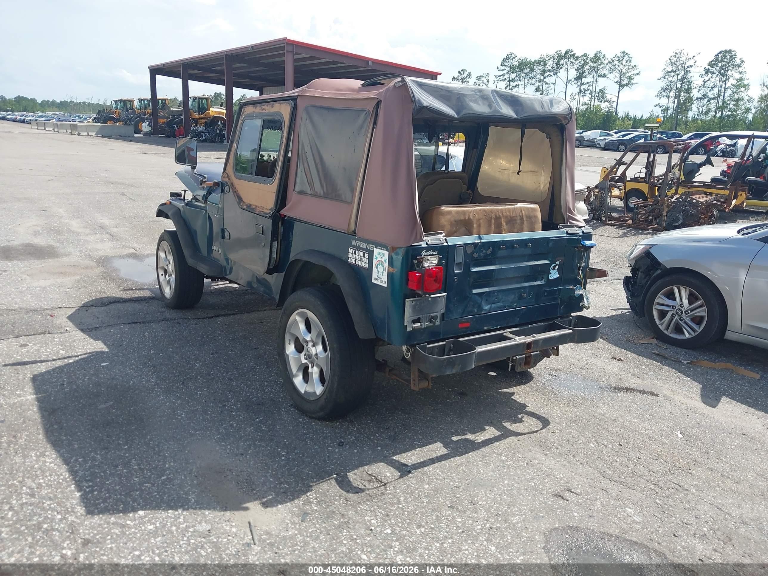 1995 Jeep Wrangler / Yj S/rio Grande Green vin: 1J4FY19P3SP205762