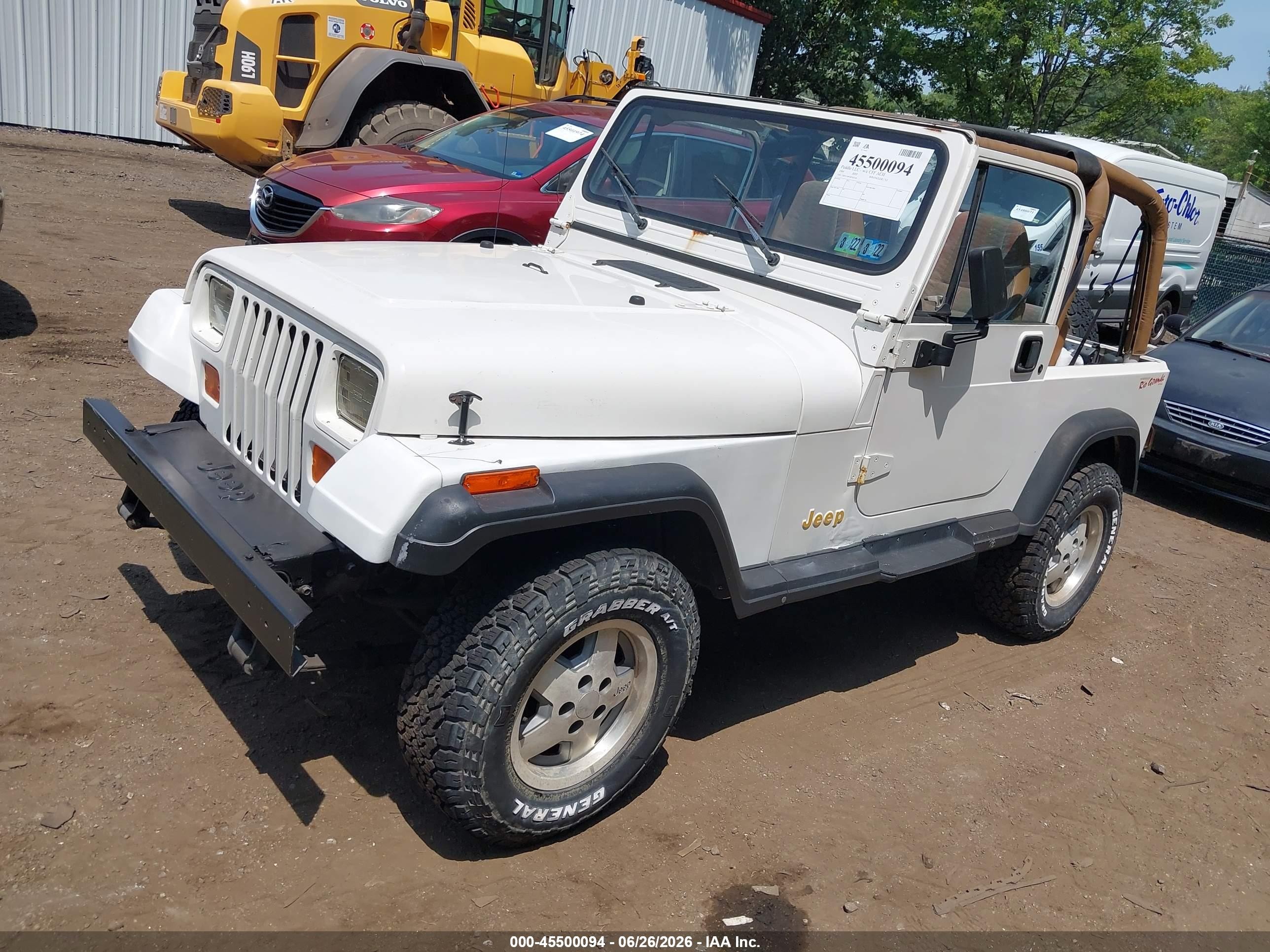 1995 Jeep Wrangler / Yj S/rio Grande White vin: 1J4FY19P3SP302539