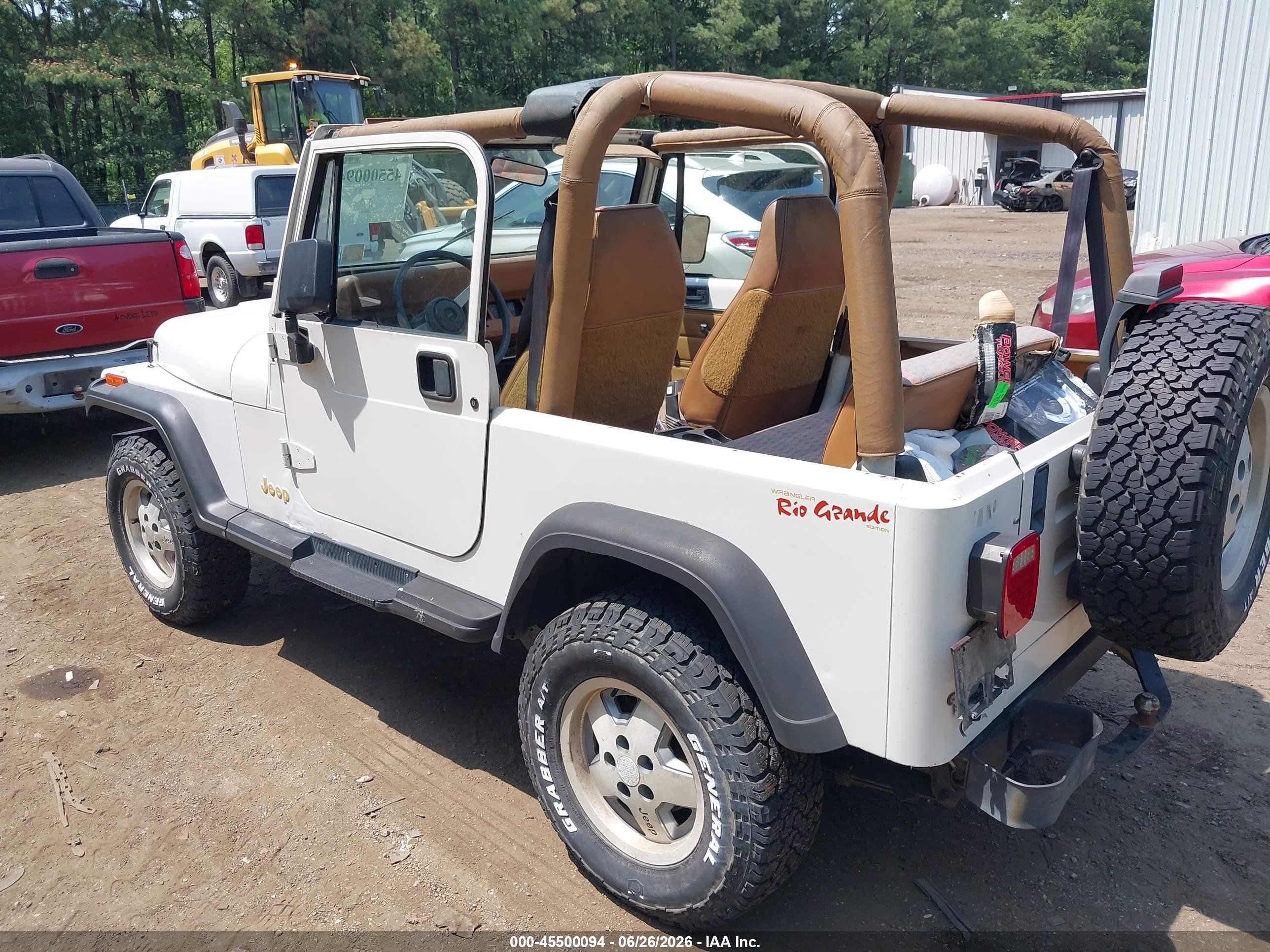 1995 Jeep Wrangler / Yj S/rio Grande White vin: 1J4FY19P3SP302539