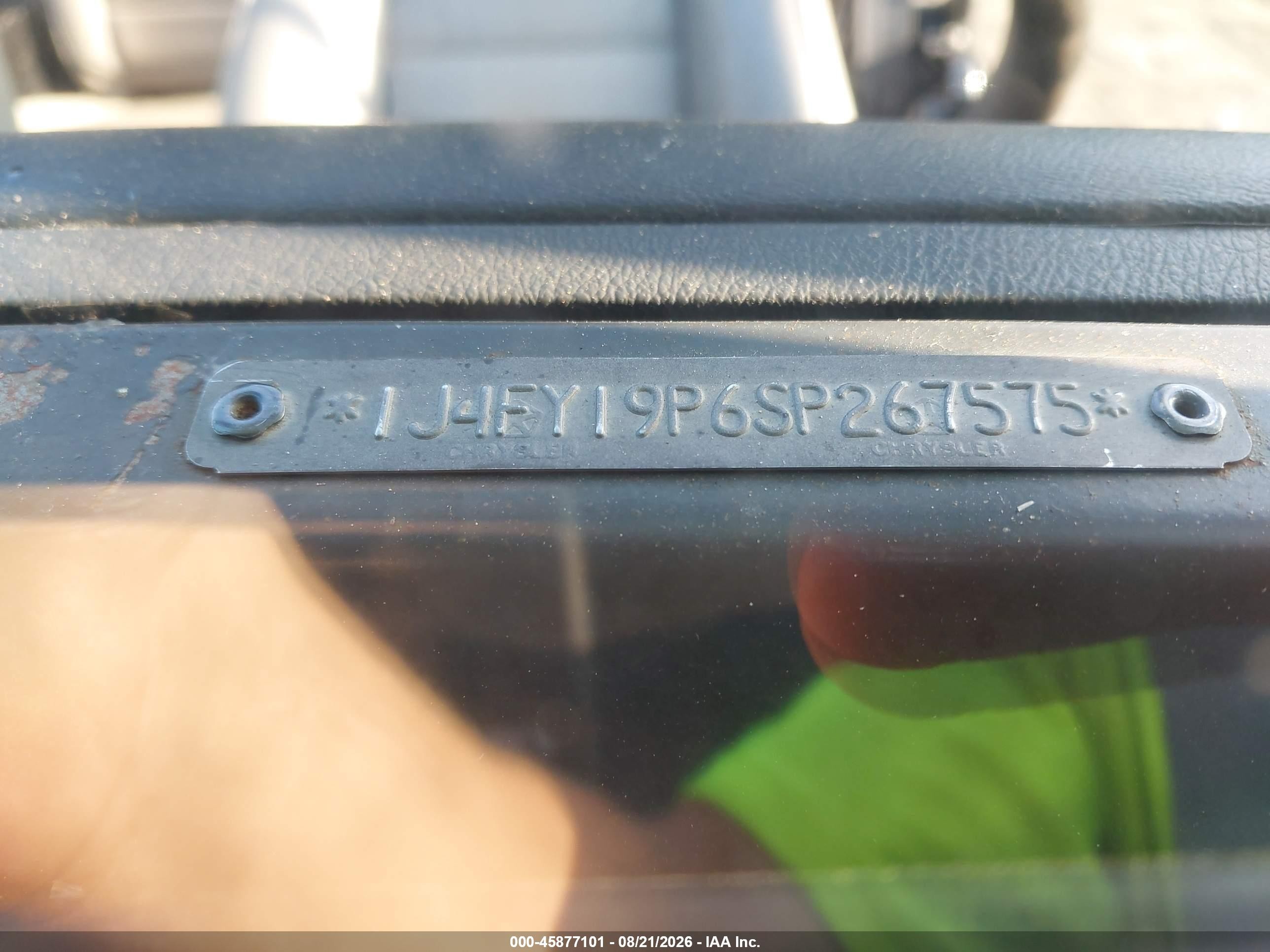 1995 Jeep Wrangler / Yj S/rio Grande Black vin: 1J4FY19P6SP267575