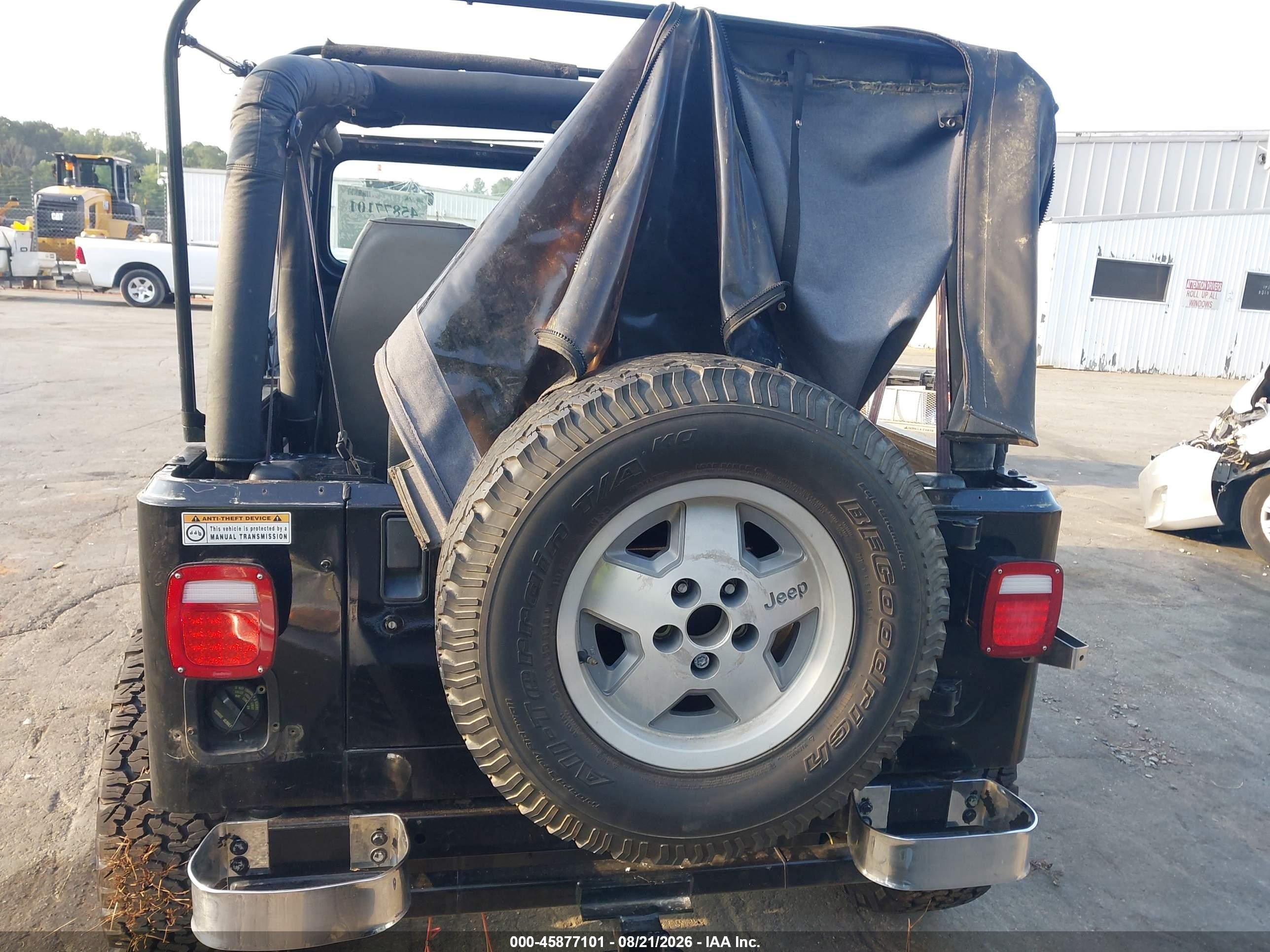 1995 Jeep Wrangler / Yj S/rio Grande Black vin: 1J4FY19P6SP267575