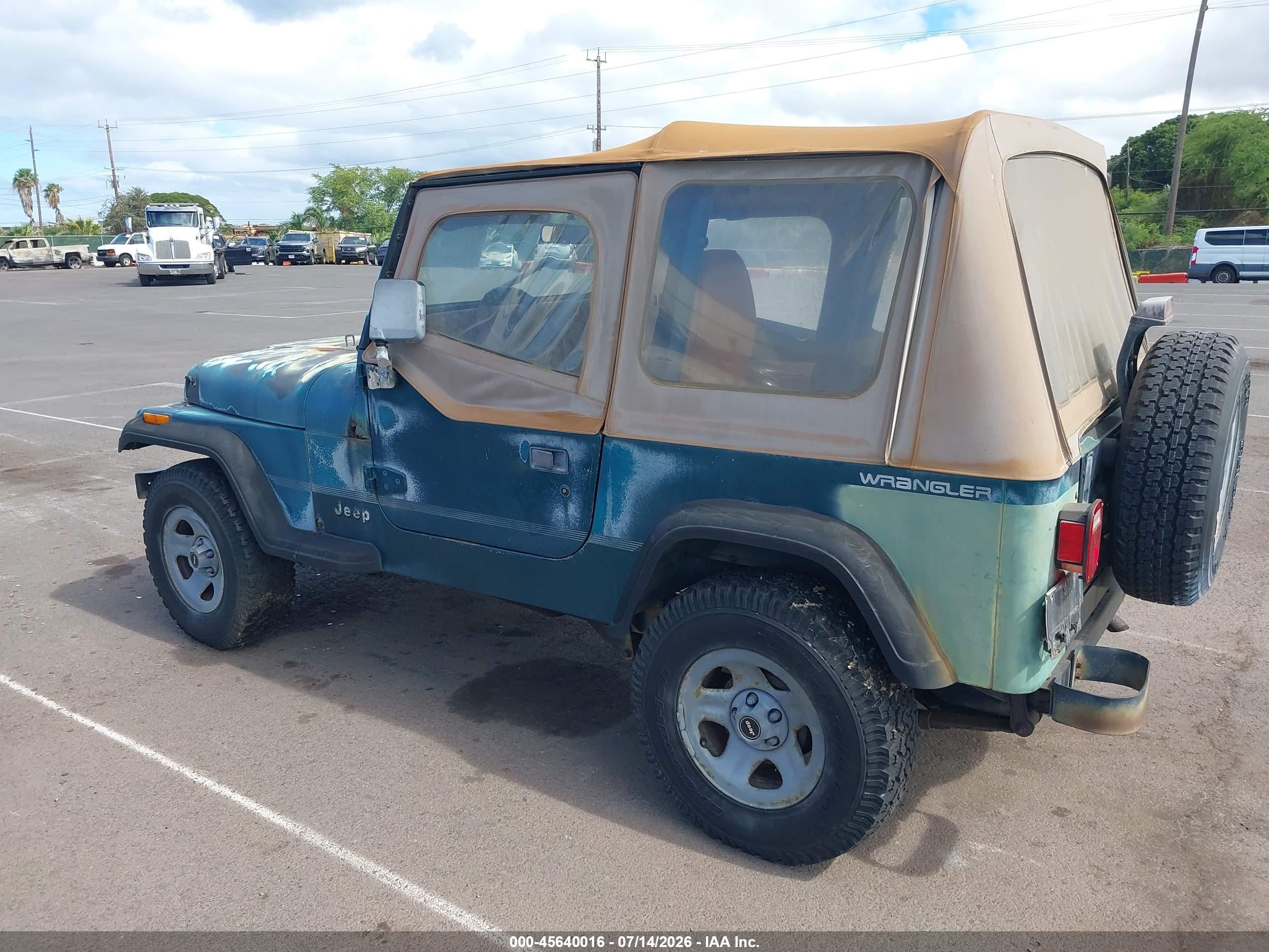 1995 Jeep Wrangler / Yj S/rio Grande Light Blue vin: 1J4FY19P7SP237890