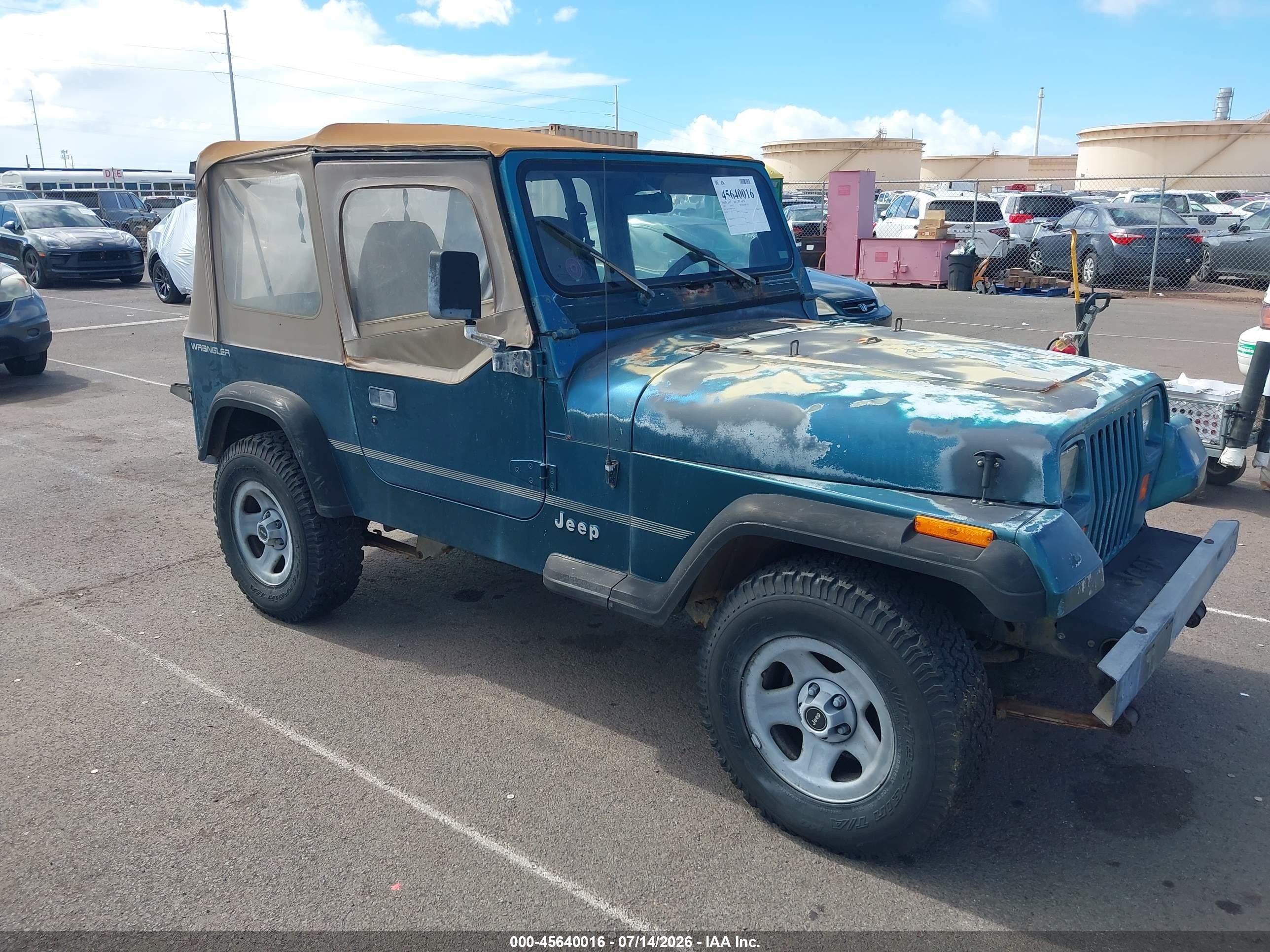 1995 Jeep Wrangler / Yj S/rio Grande Light Blue vin: 1J4FY19P7SP237890