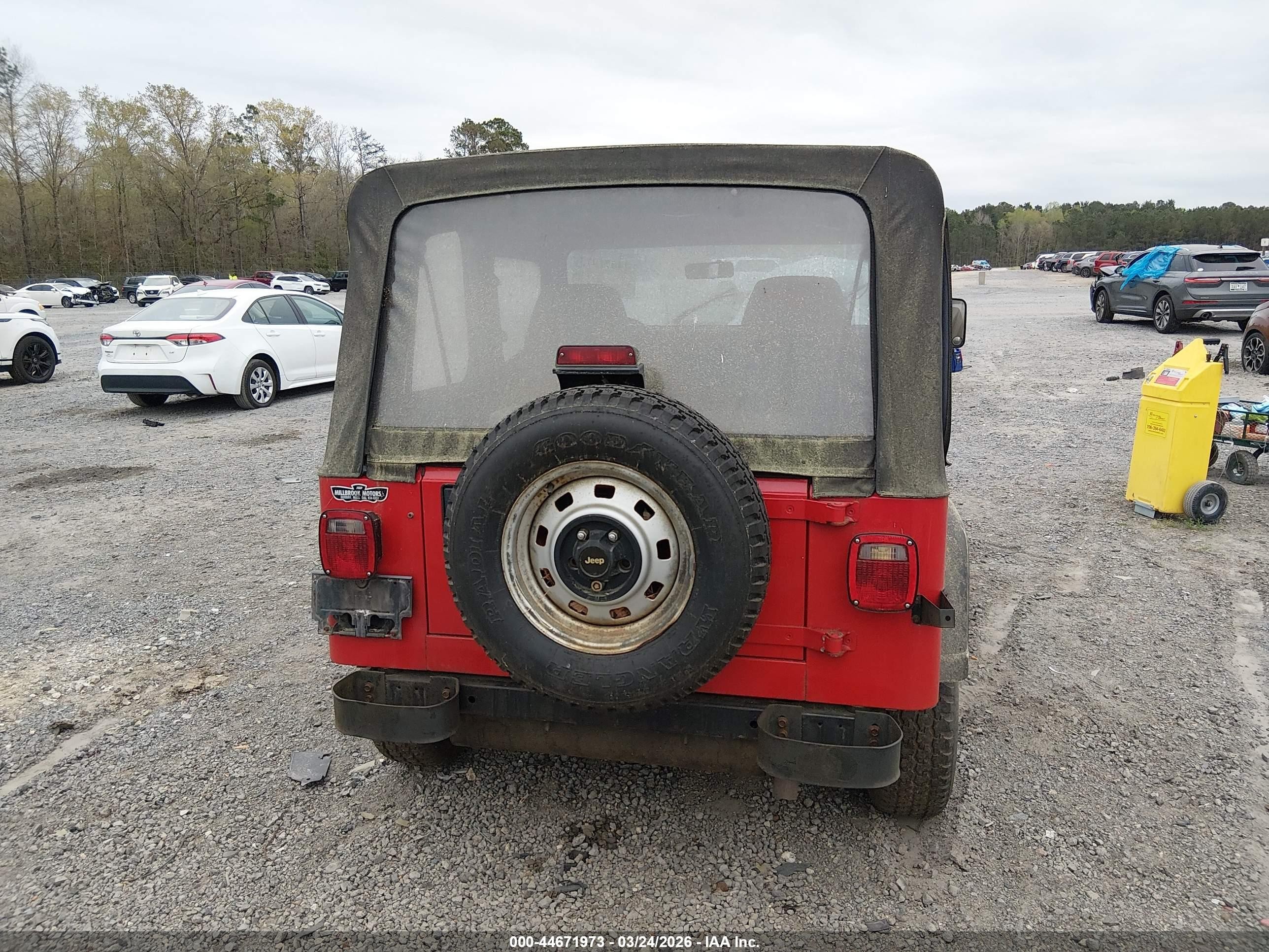 1995 Jeep Wrangler / Yj S/rio Grande Красный vin: 1J4FY19P8SP269263