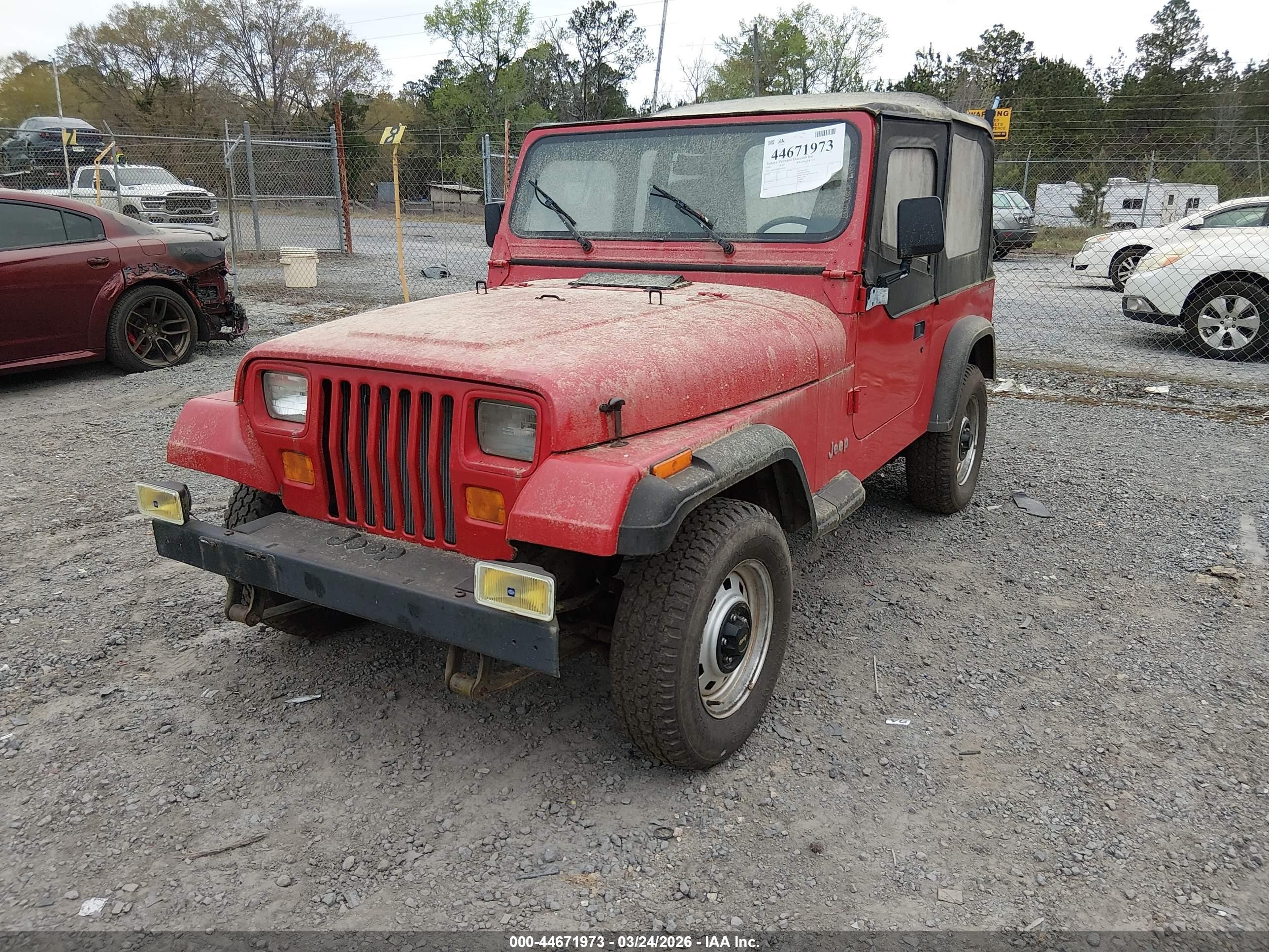 1995 Jeep Wrangler / Yj S/rio Grande Красный vin: 1J4FY19P8SP269263
