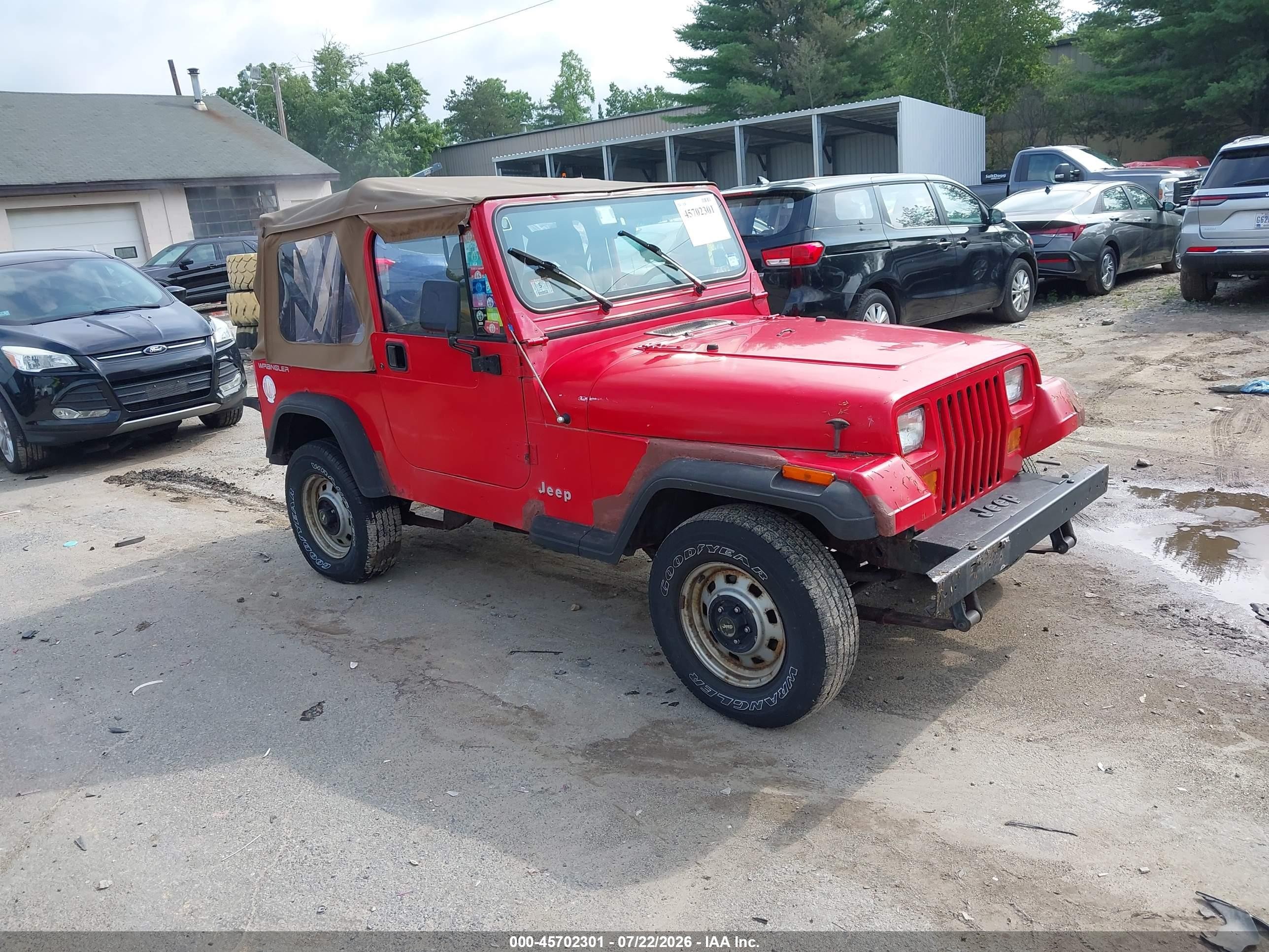 1995 Jeep Wrangler / Yj S/rio Grande Red vin: 1J4FY19P9SP300777