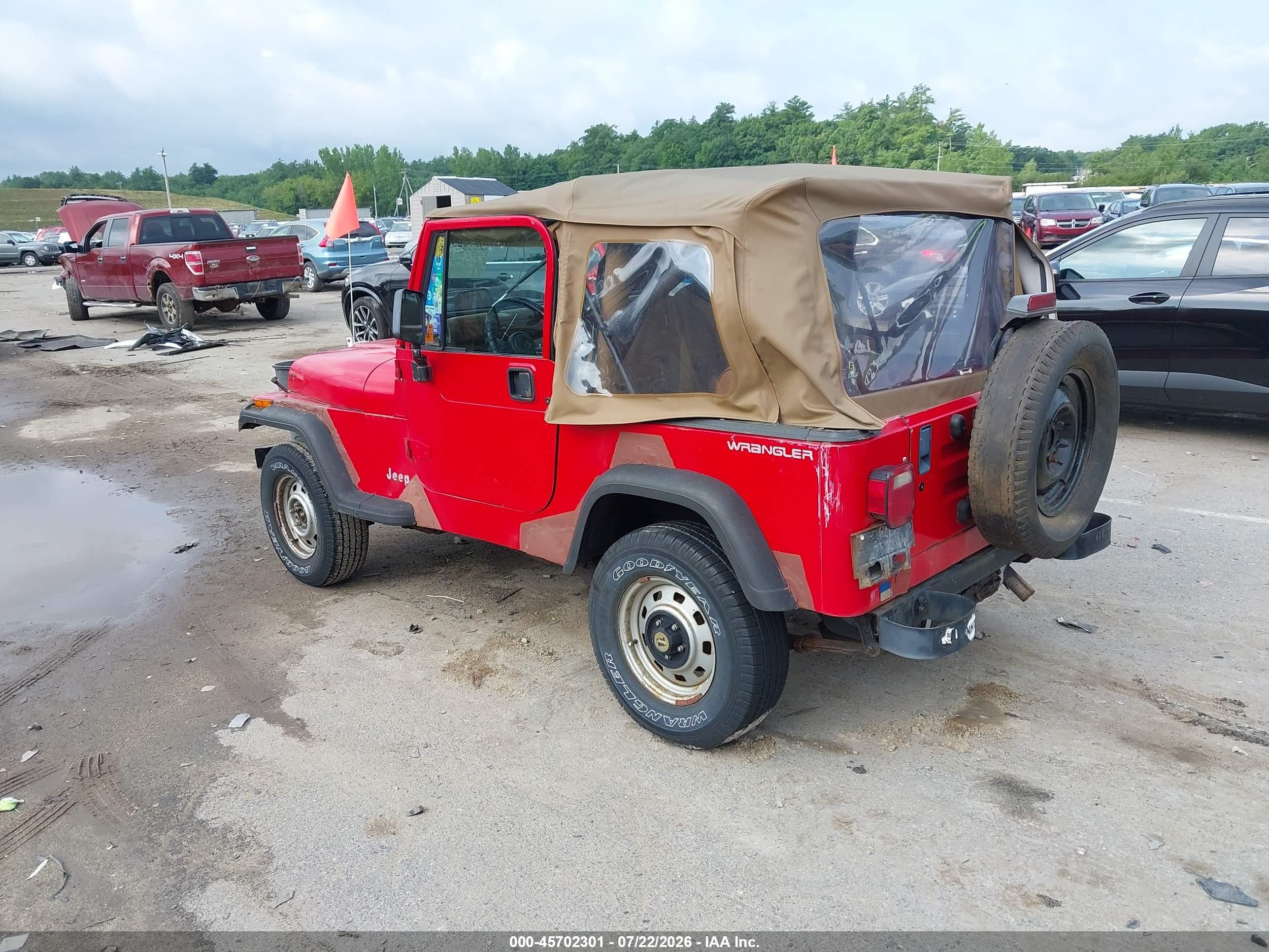 1995 Jeep Wrangler / Yj S/rio Grande Красный vin: 1J4FY19P9SP300777
