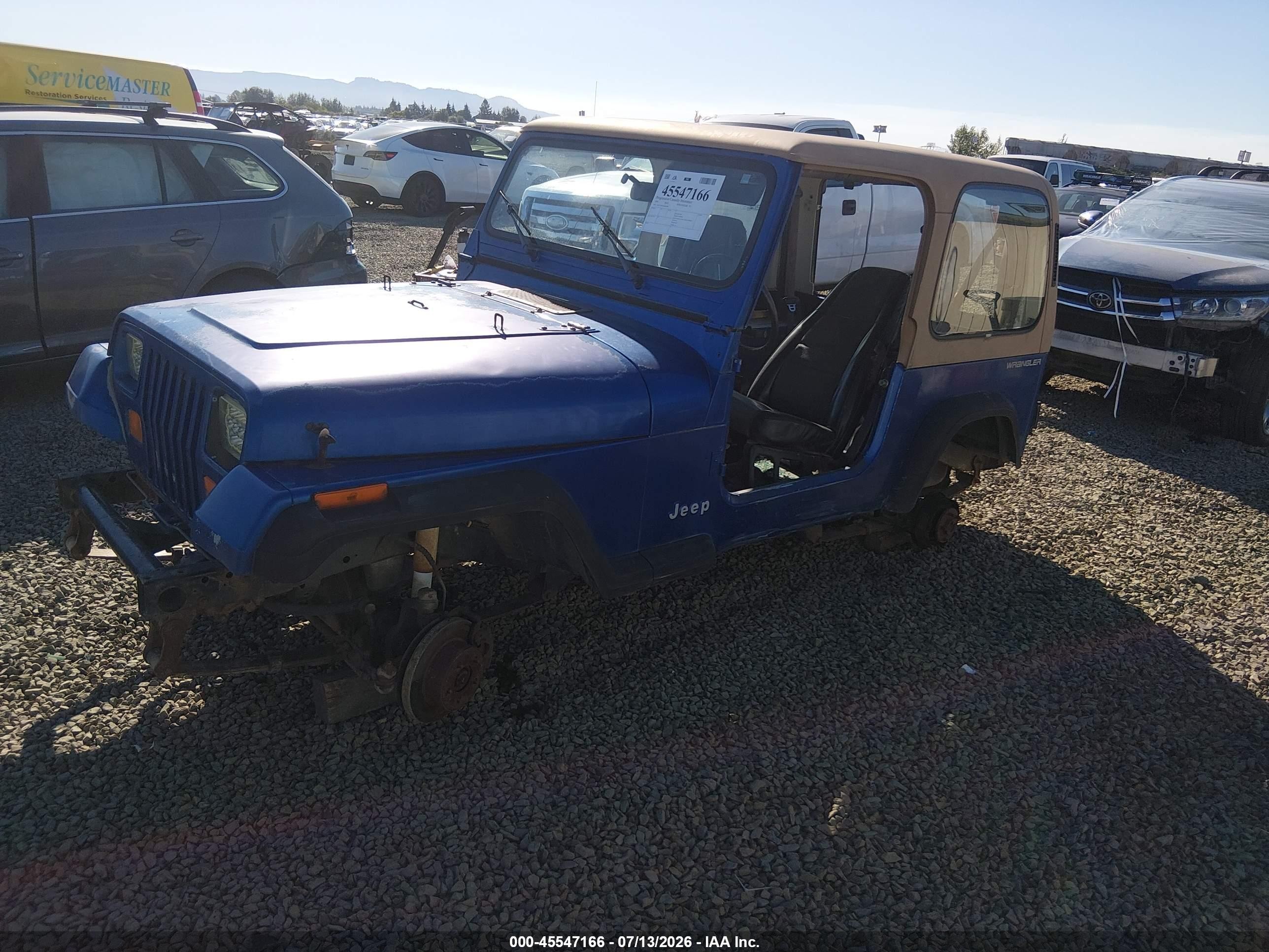 1995 Jeep Wrangler / Yj S/rio Grande Blue vin: 1J4FY19PXSP280796