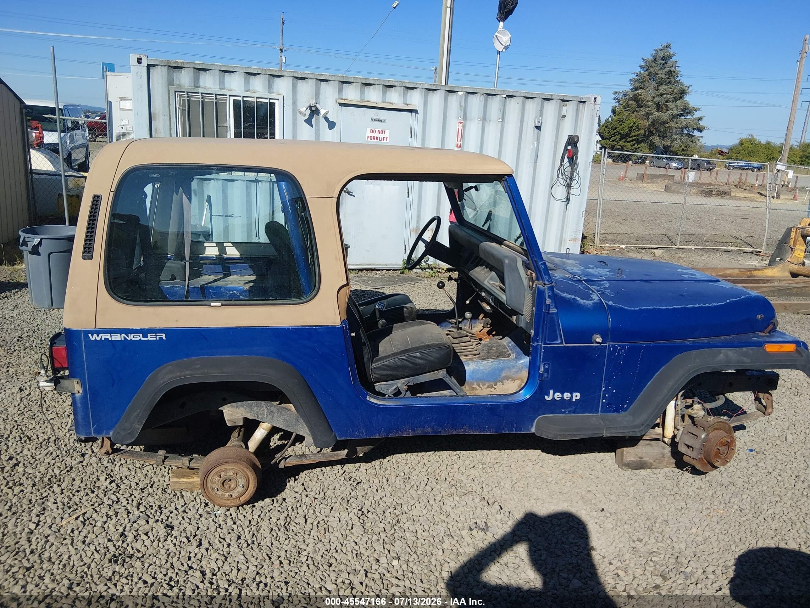 1995 Jeep Wrangler / Yj S/rio Grande Blue vin: 1J4FY19PXSP280796
