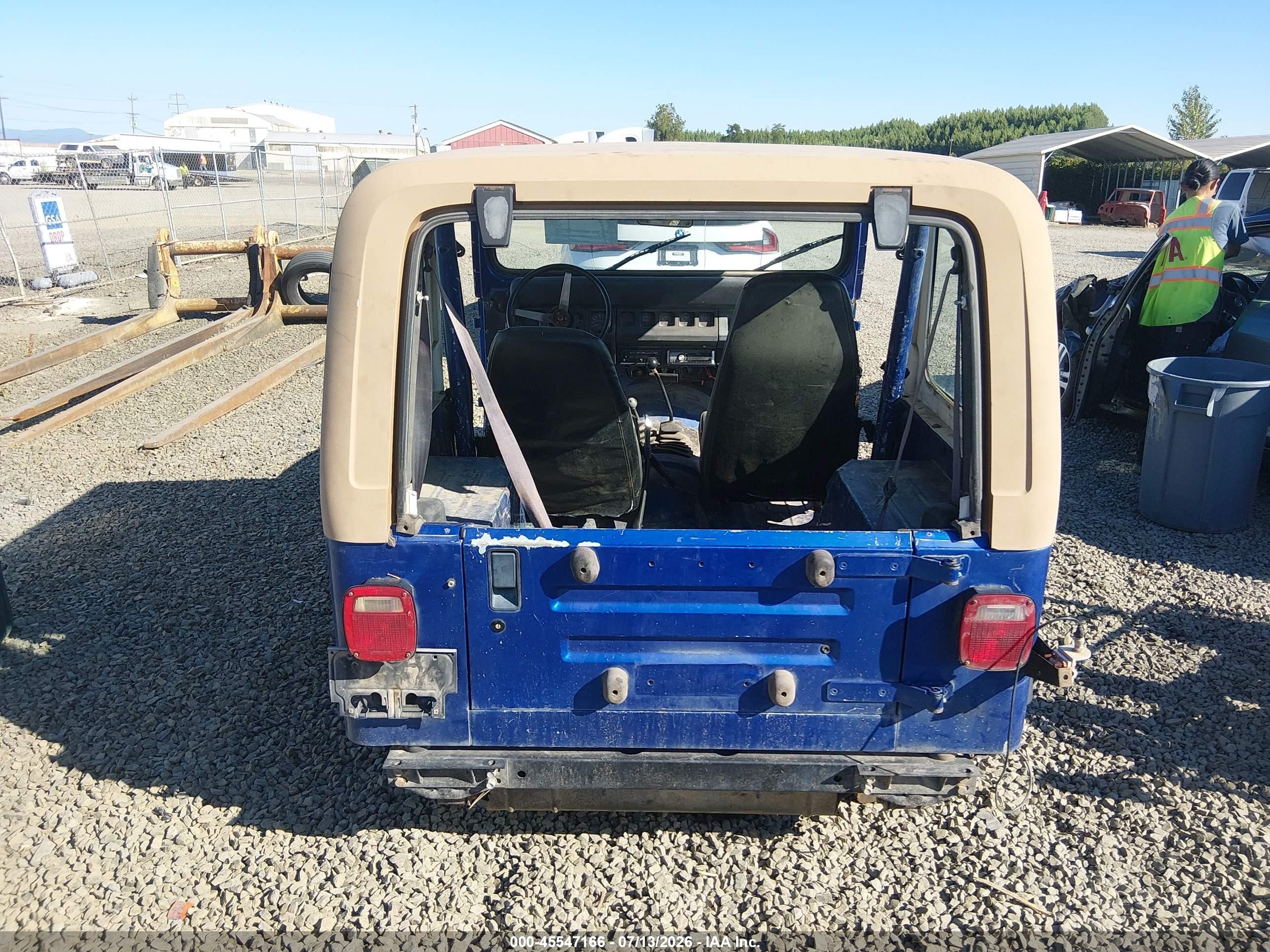 1995 Jeep Wrangler / Yj S/rio Grande Blue vin: 1J4FY19PXSP280796