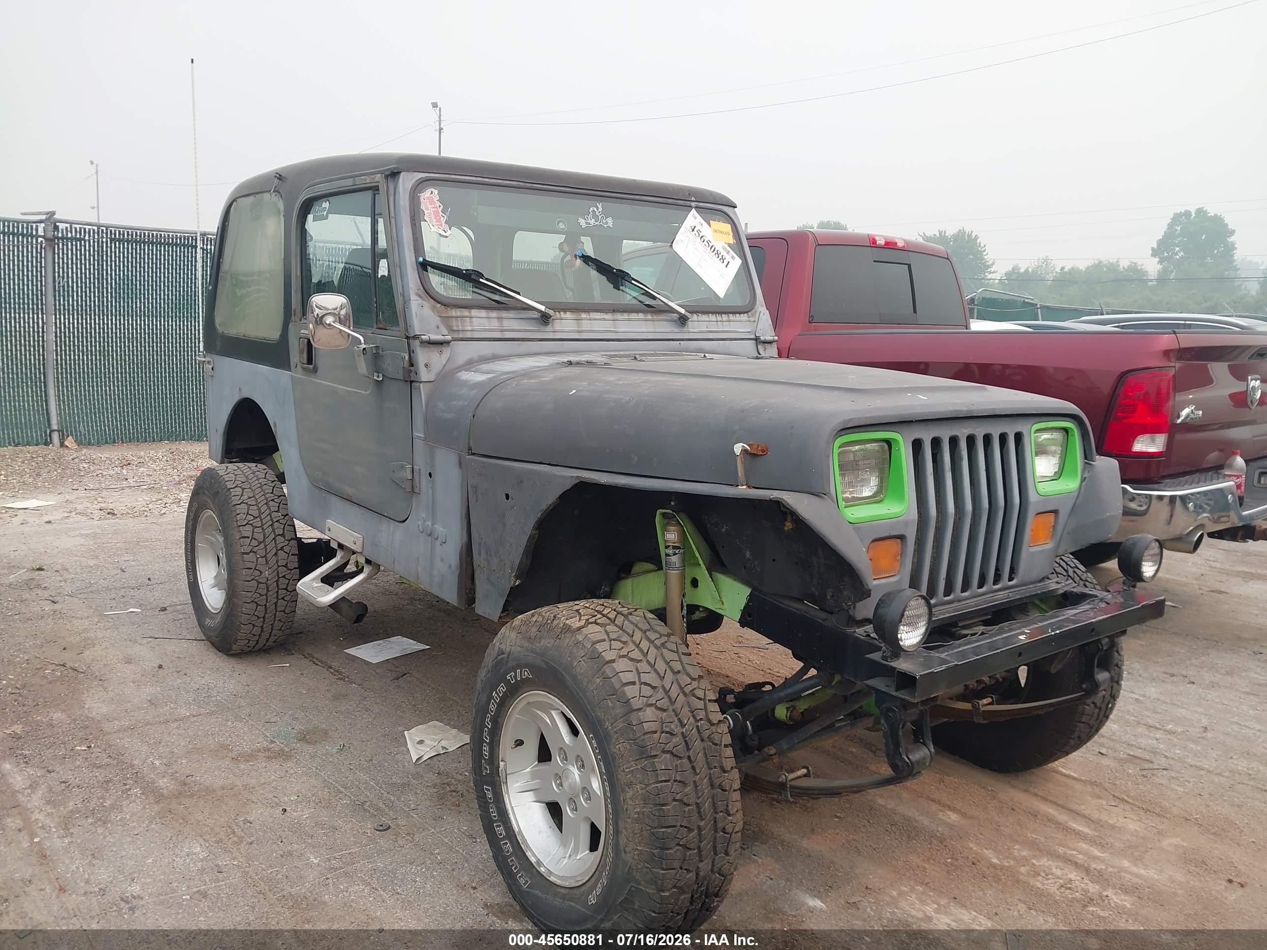 1995 Jeep Wrangler / Yj S/rio Grande Gray vin: 1J4FY19PXSP296769