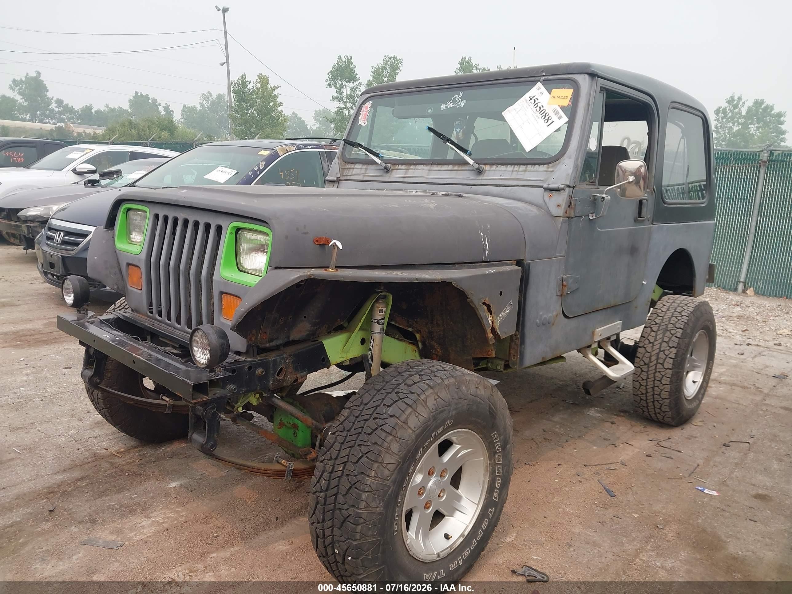 1995 Jeep Wrangler / Yj S/rio Grande Gray vin: 1J4FY19PXSP296769