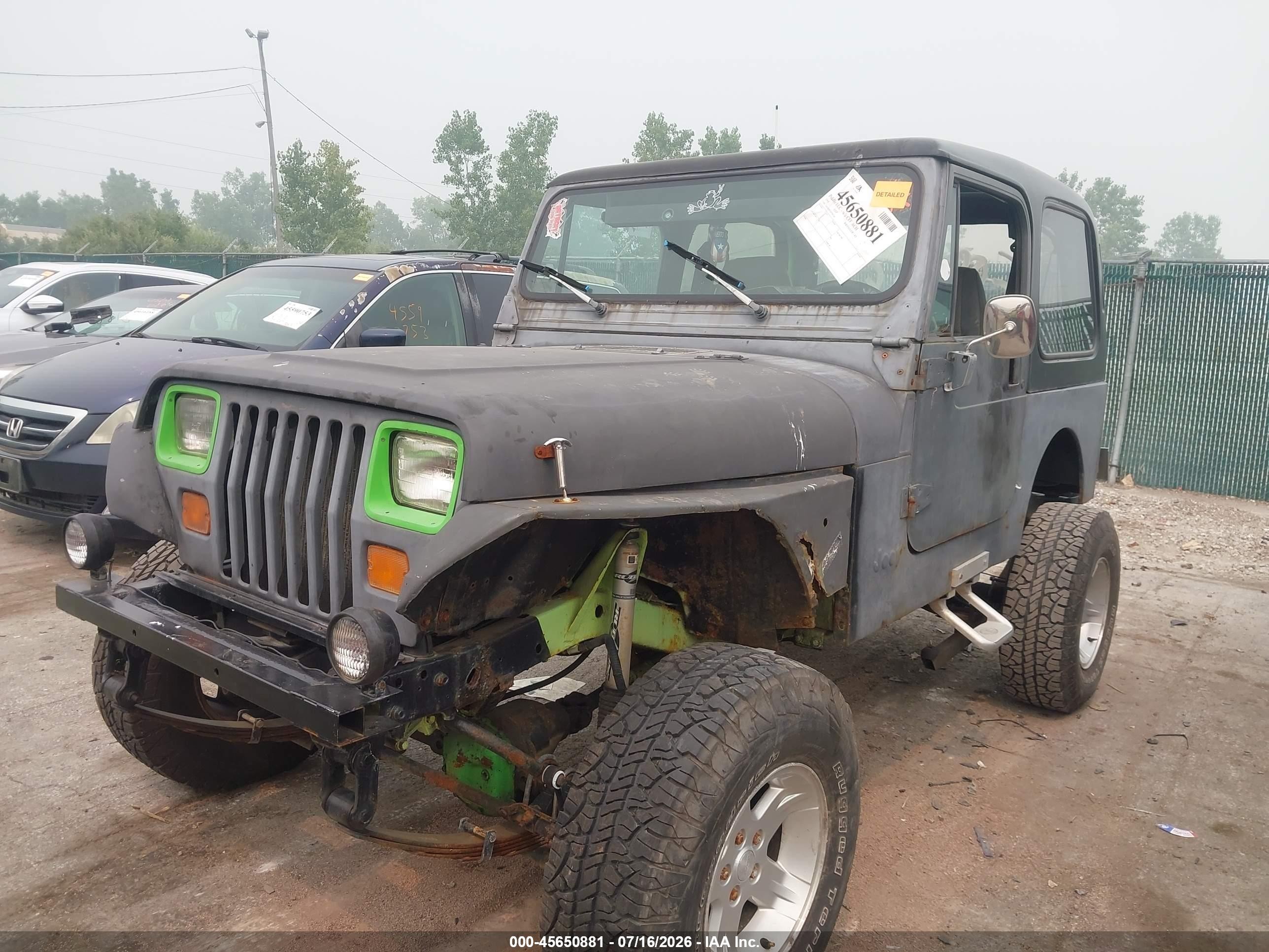 1995 Jeep Wrangler / Yj S/rio Grande Gray vin: 1J4FY19PXSP296769