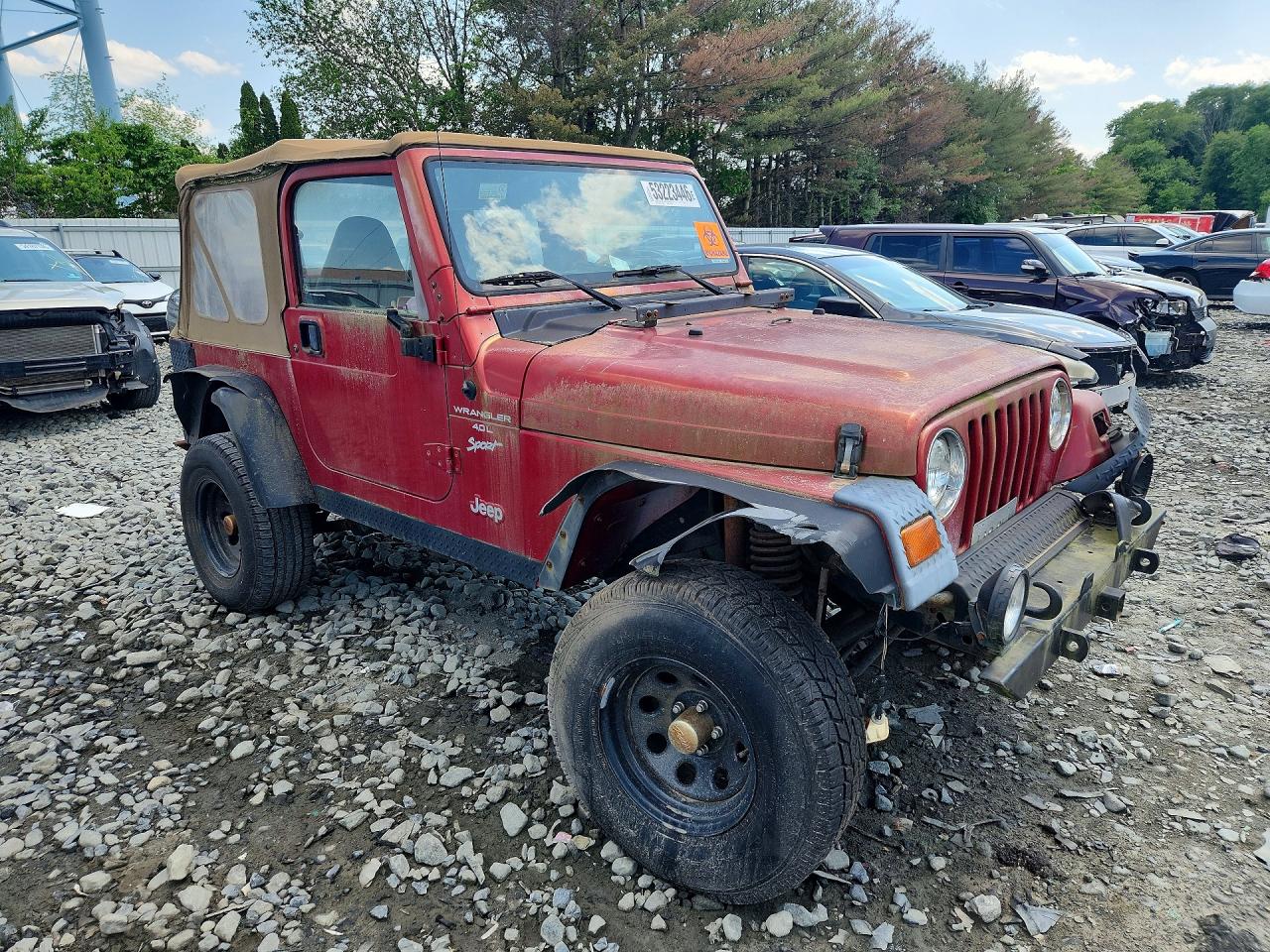 1999 Jeep Wrangler Red vin: 1J4FY19S1XP485046