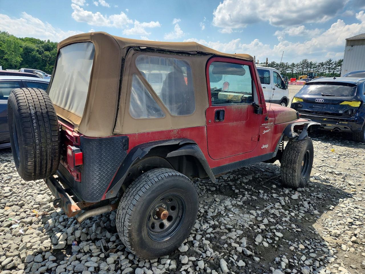 1999 Jeep Wrangler Red vin: 1J4FY19S1XP485046