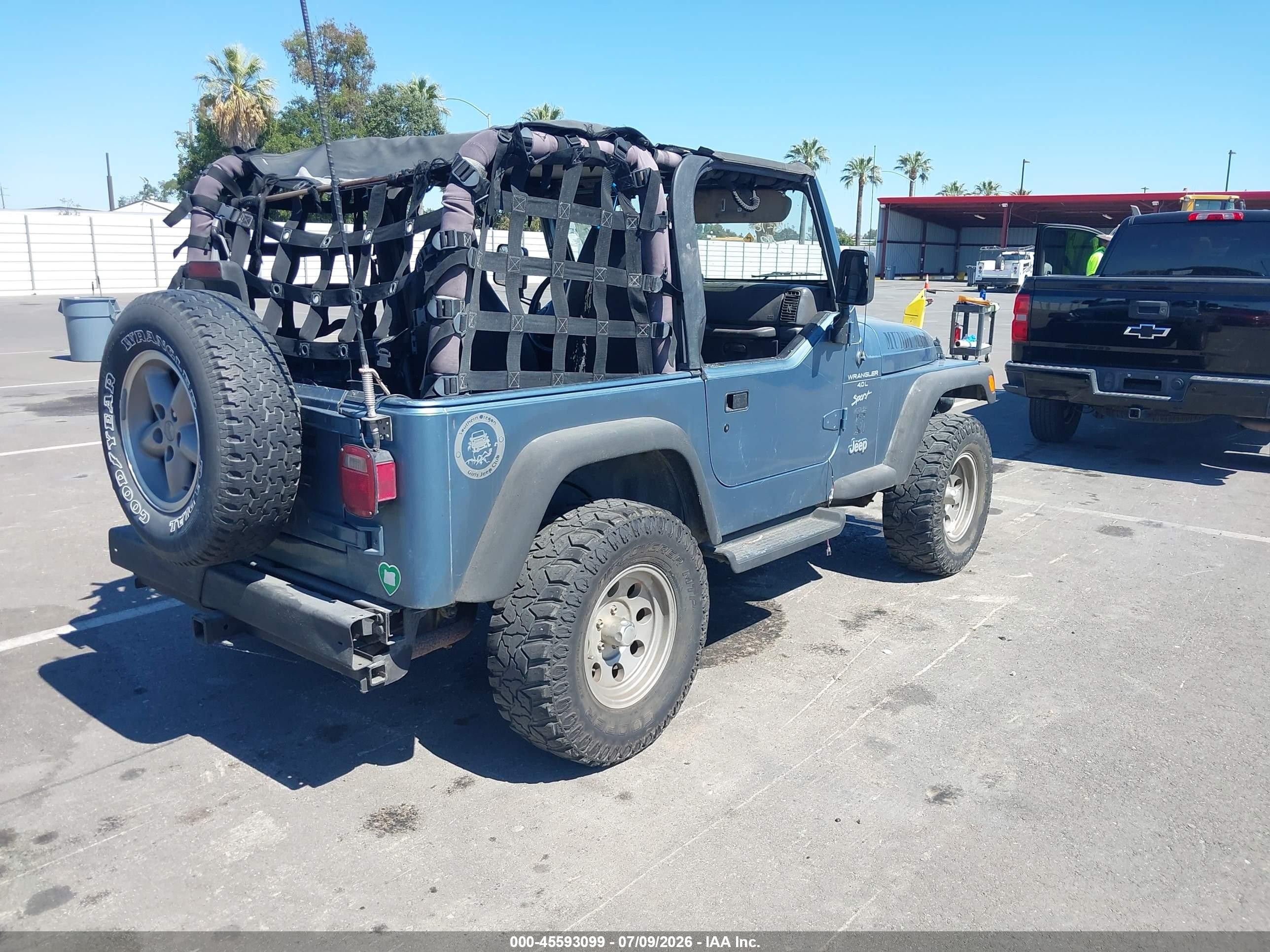 1999 Jeep Wrangler Sport Blue vin: 1J4FY19S2XP408671