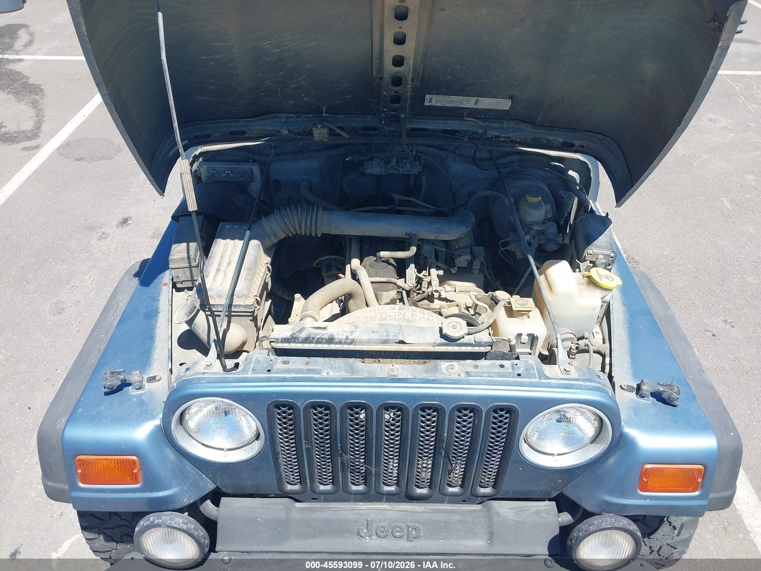 1999 Jeep Wrangler Sport Blue vin: 1J4FY19S2XP408671