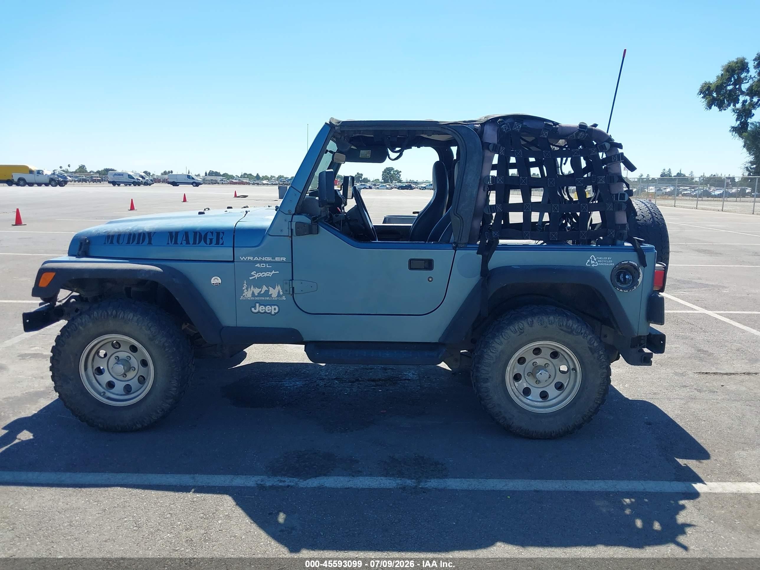 1999 Jeep Wrangler Sport Blue vin: 1J4FY19S2XP408671